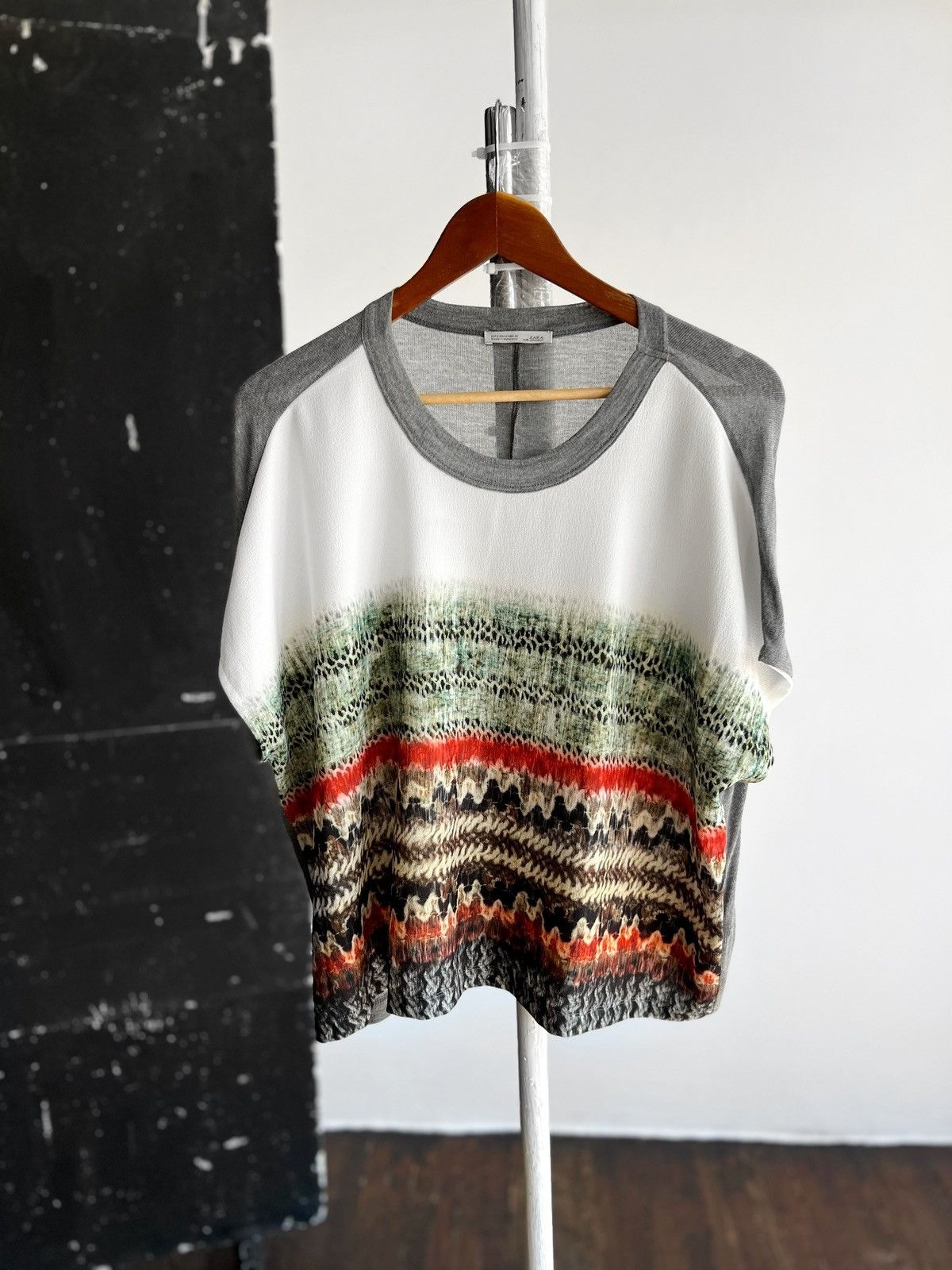 Designer × Zara Zara Women’s Multicolor Oversize Short Sleeve Top Shirt Size S / US 4 / IT 40 - 1 Thumbnail