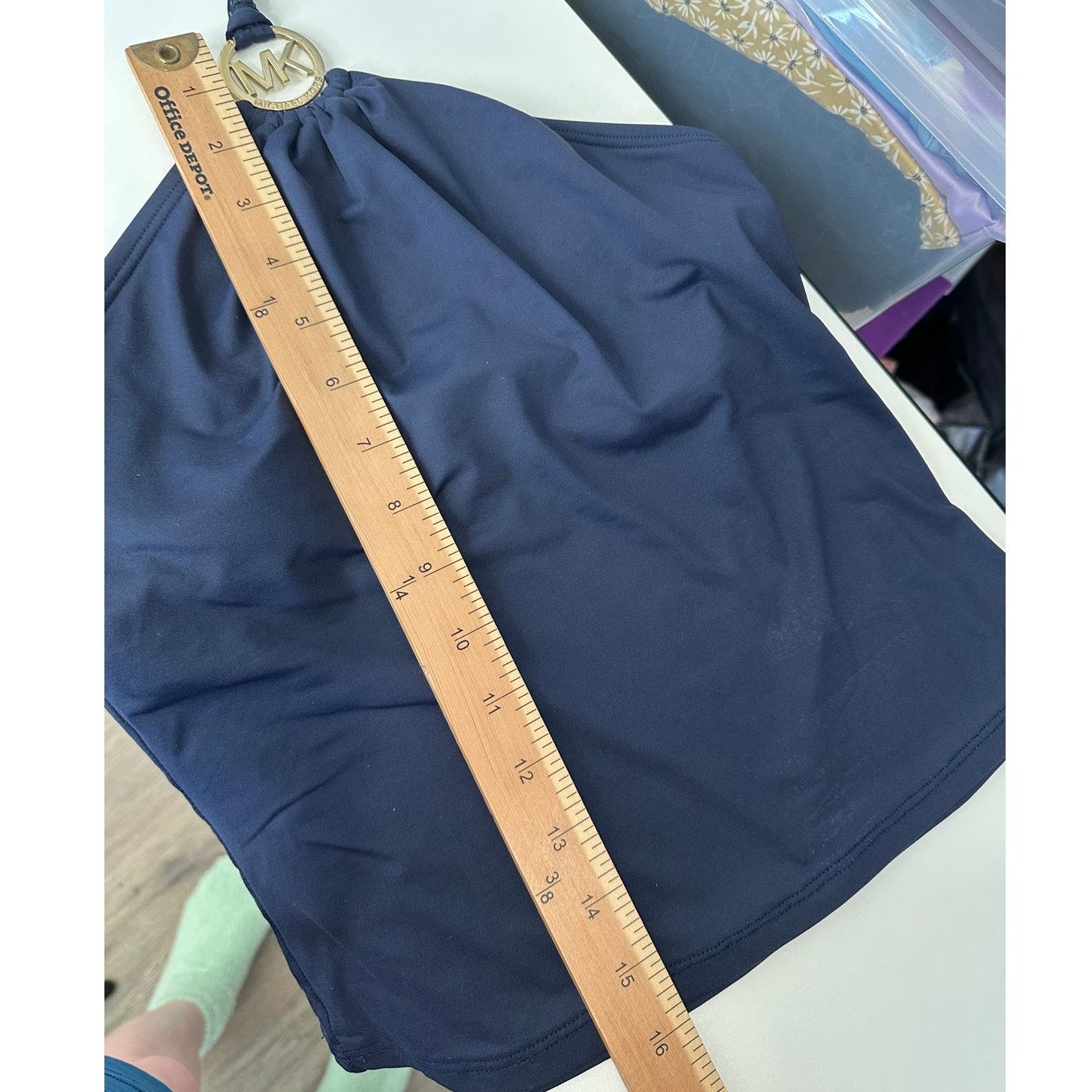 Michael Kors Michael Kors Navy Blue Halter Tankini Top XS Gold MK Logo Size XS / US 0-2 / IT 36-38 - 11 Thumbnail