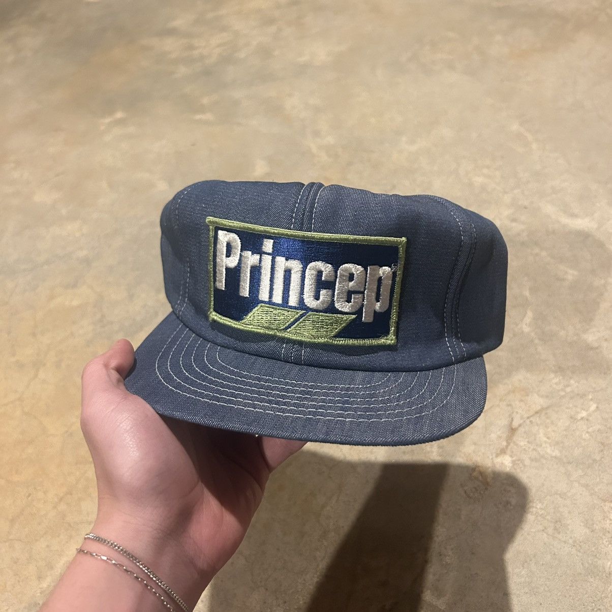 Swingster × Vintage Vintage 1980s Princep Swingster Denim Trucker Hat Size ONE SIZE - 2 Thumbnail