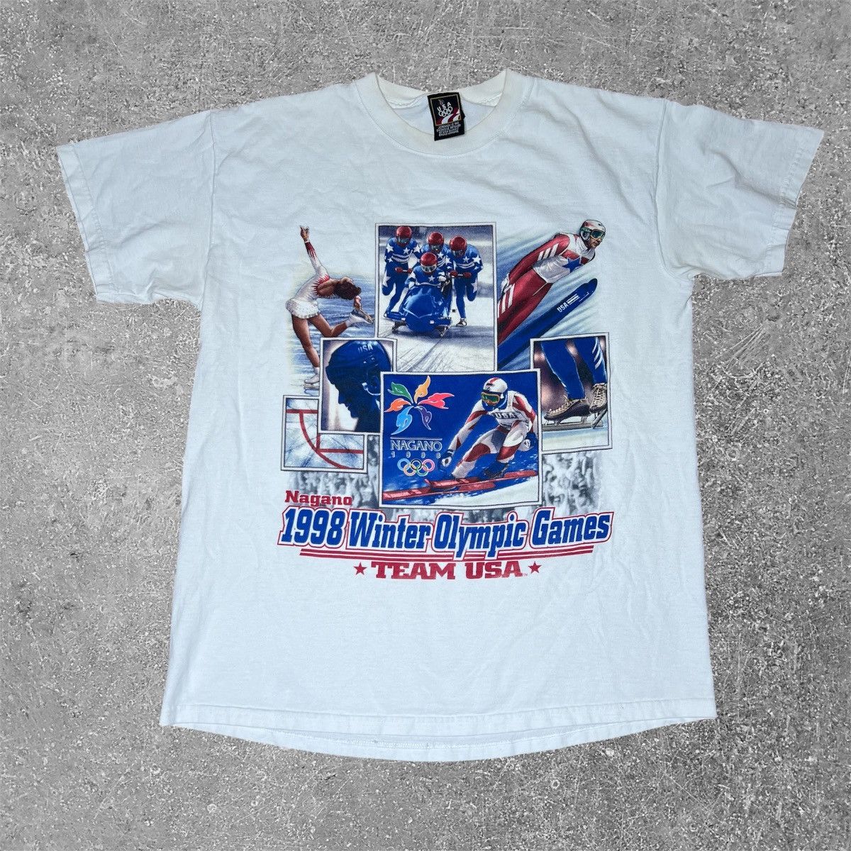 USA Olympics × Vintage Vintage VtG 90s Nagano Winter Olympics T Shirt XL Size US XL / EU 56 / 4 - 1 Thumbnail