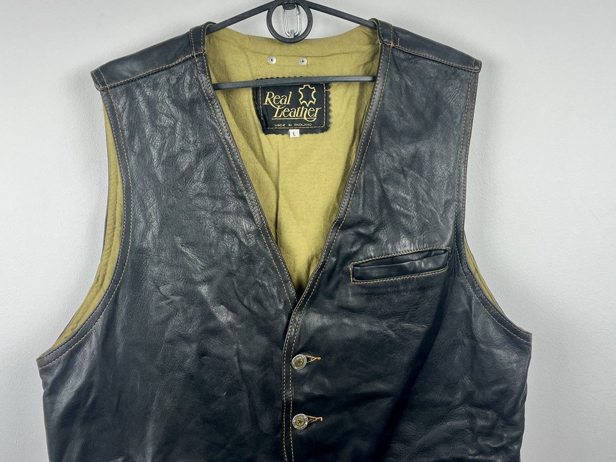 Vintage Real Leather Black Rare Classic Streetwear Vintage Vest Size US L / EU 52-54 / 3 - 3 Thumbnail