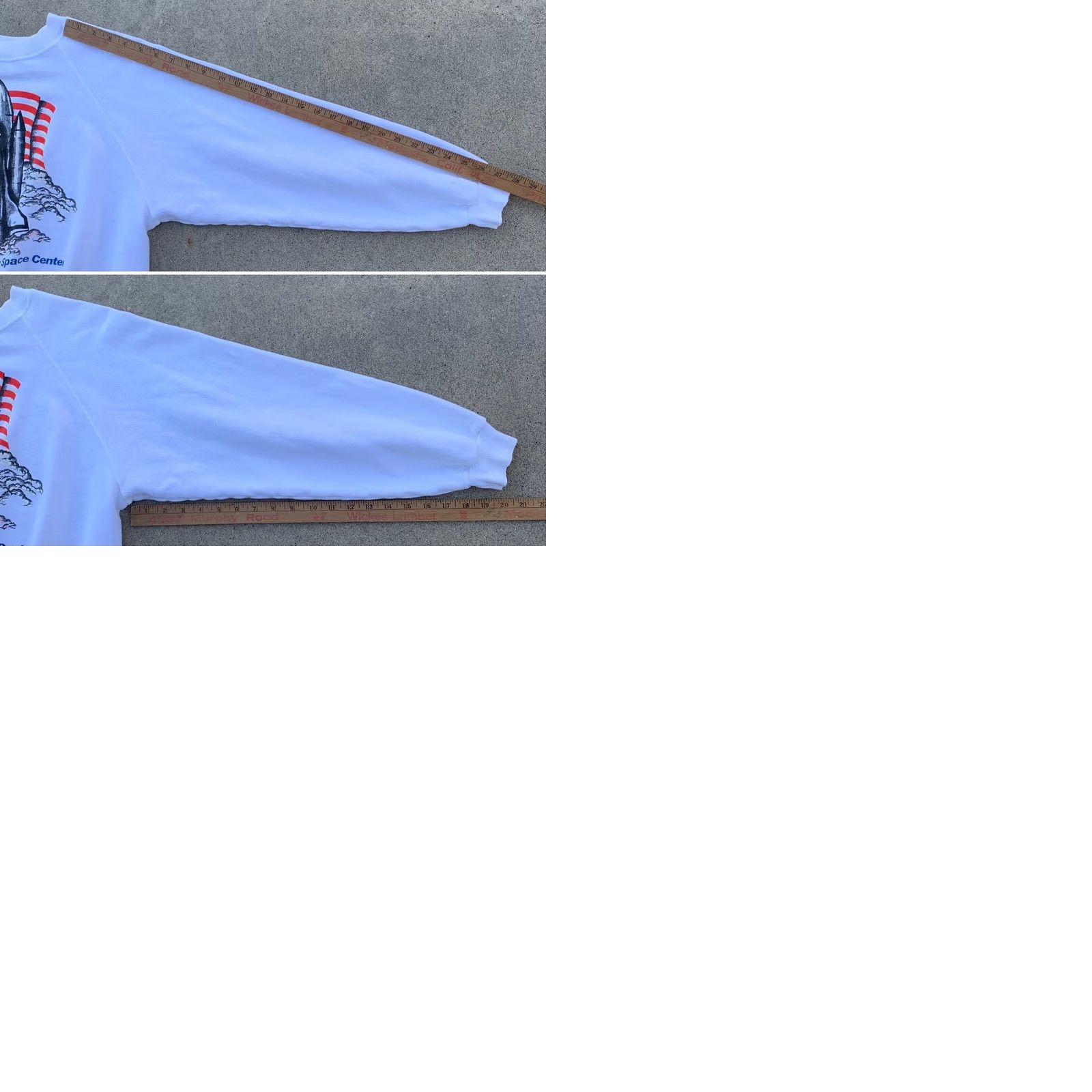 Hanes VINTAGE Hanes Space NASA Kennedy Space Center Raglan Sweatshirt Space Shuttle XL White Crew Neck Long Sleeve Men - Size US XL / EU 56 / 4 - 9 Thumbnail
