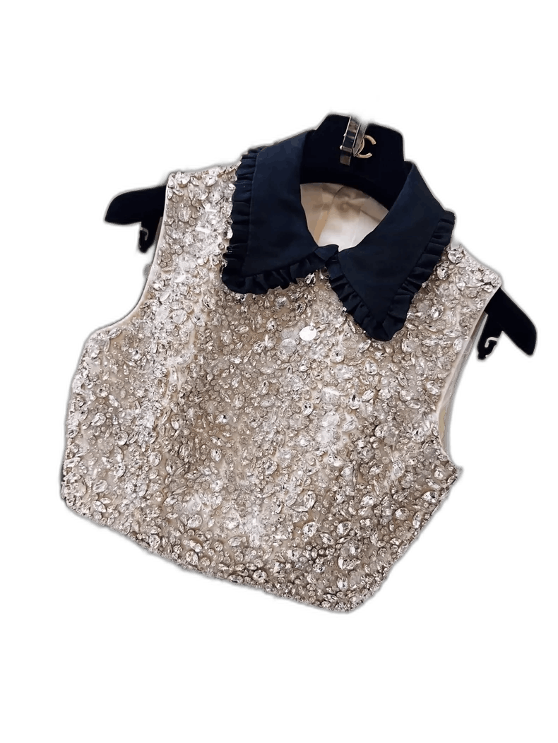 Miu Miu Embellished Doll Collar Vest Top