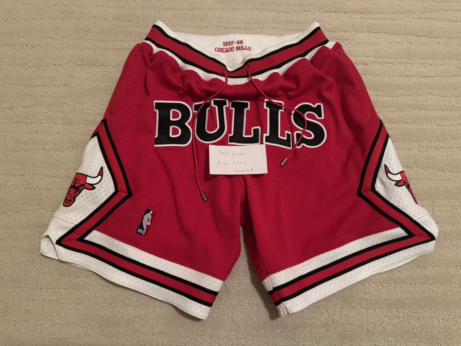 JUST DON 1997-98 CHICAGO BULLS パンツ L 黒/赤 JUST DON 1997-98 CHICAGO BULLS パンツ L 黒/赤