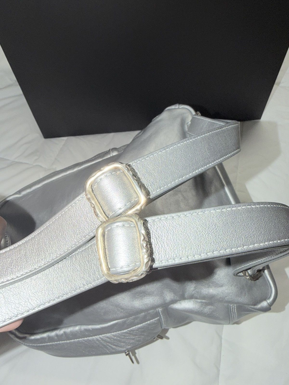 Chrome Hearts 1 of 1 Silver Chrome Heart Leather Backpack Size ONE SIZE - 3 Thumbnail