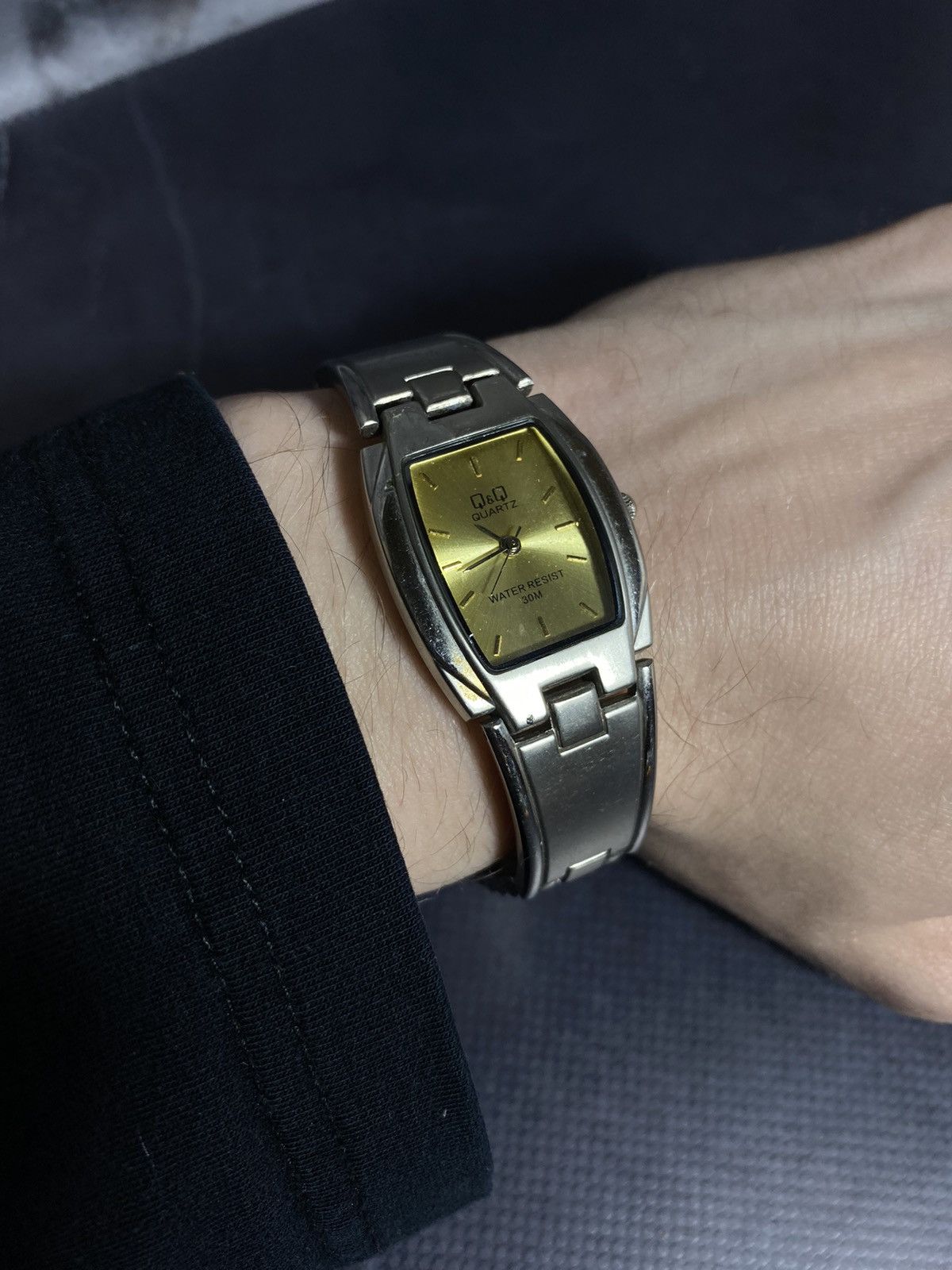 Japanese Brand Vintage Q&Q Gold Dial Watch Japan Movement Size ONE SIZE - 10 Thumbnail