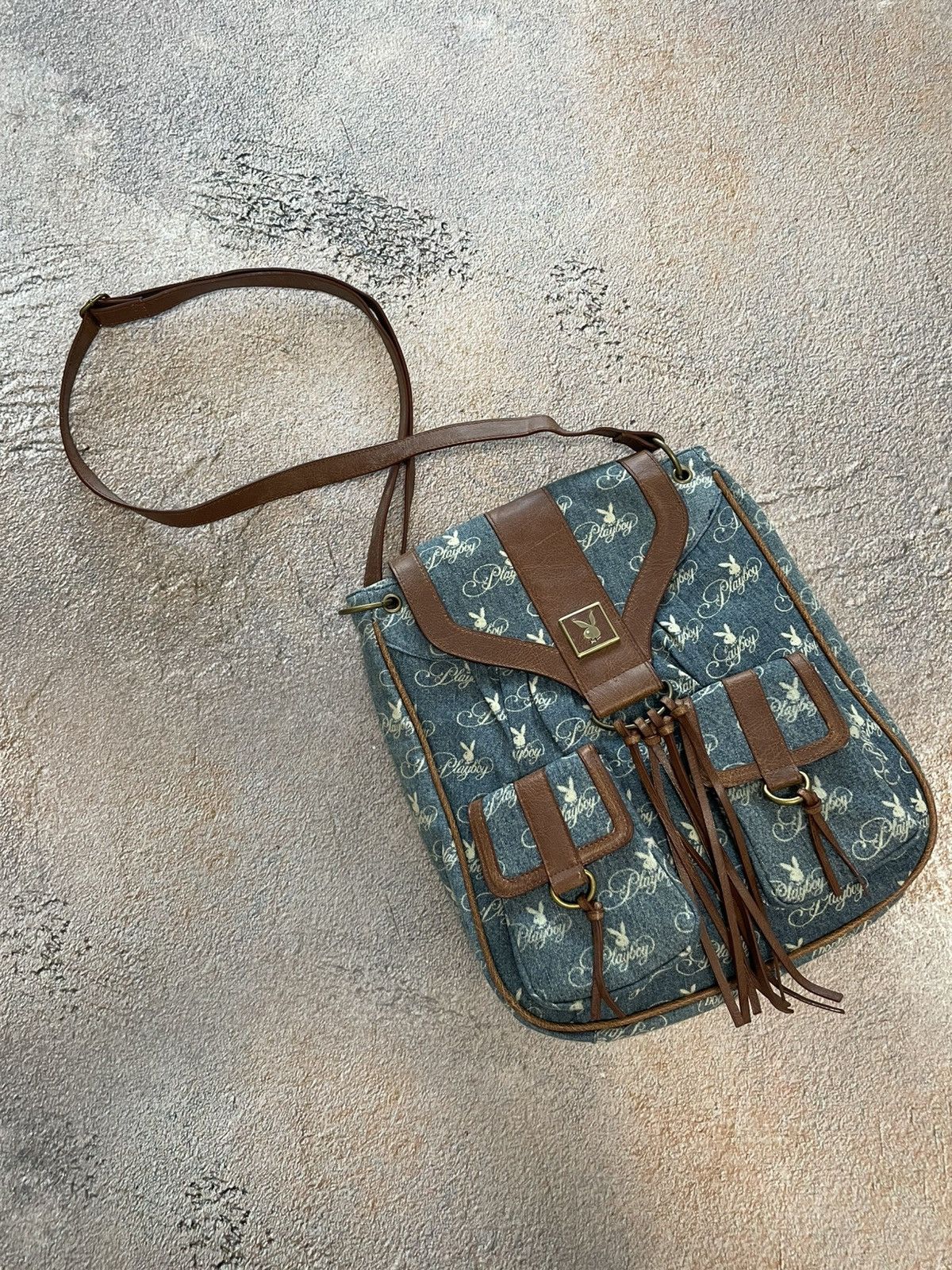 Hysteric Glamour x Playboy Vintage Playboy Monogram Shoulder Bag in Blue, Women's