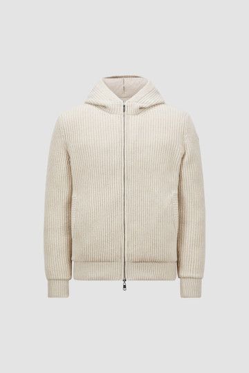 Moncler o1s22i1n1124 Reversible Knit Nylon Down Jacket in Beige Size US S / EU 44-46 / 1 - 1 Thumbnail