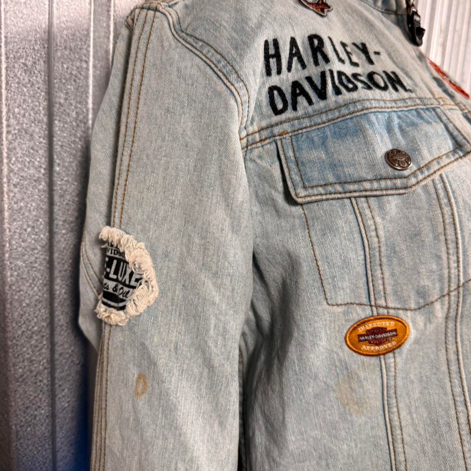 Harley Davidson Harley davidson denim patched jacket Size L / US 10 / IT 46 - 8 Thumbnail