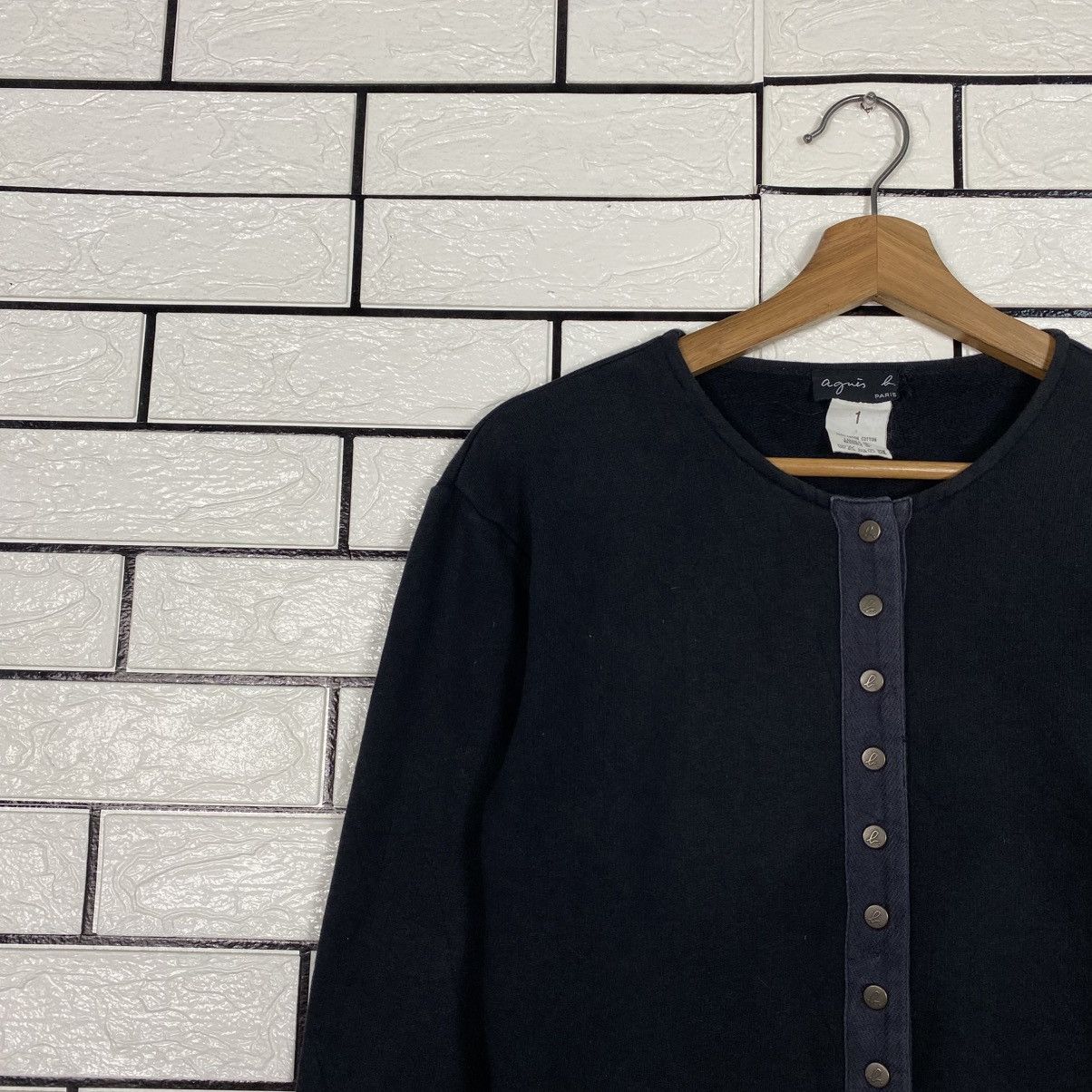 agnes b. 📌Vintage Cardigan Snap Button Agnes B. Military Design Size US M / EU 48-50 / 2 - 8 Thumbnail