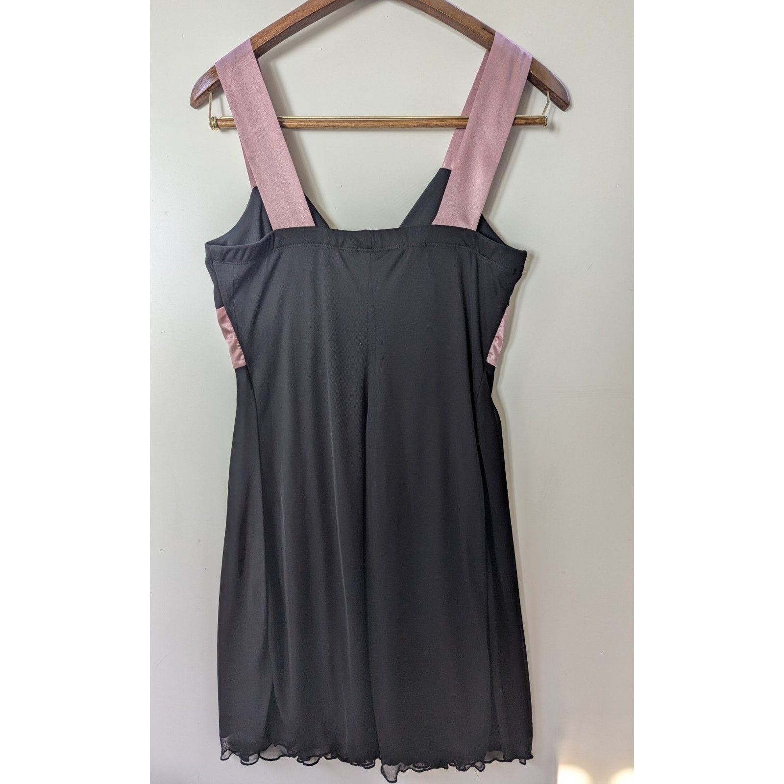& Other Stories Speechless Black Midi Dress Pink bow Sheer lined Semi formal Size M / US 6-8 / IT 42-44 - 2 Thumbnail