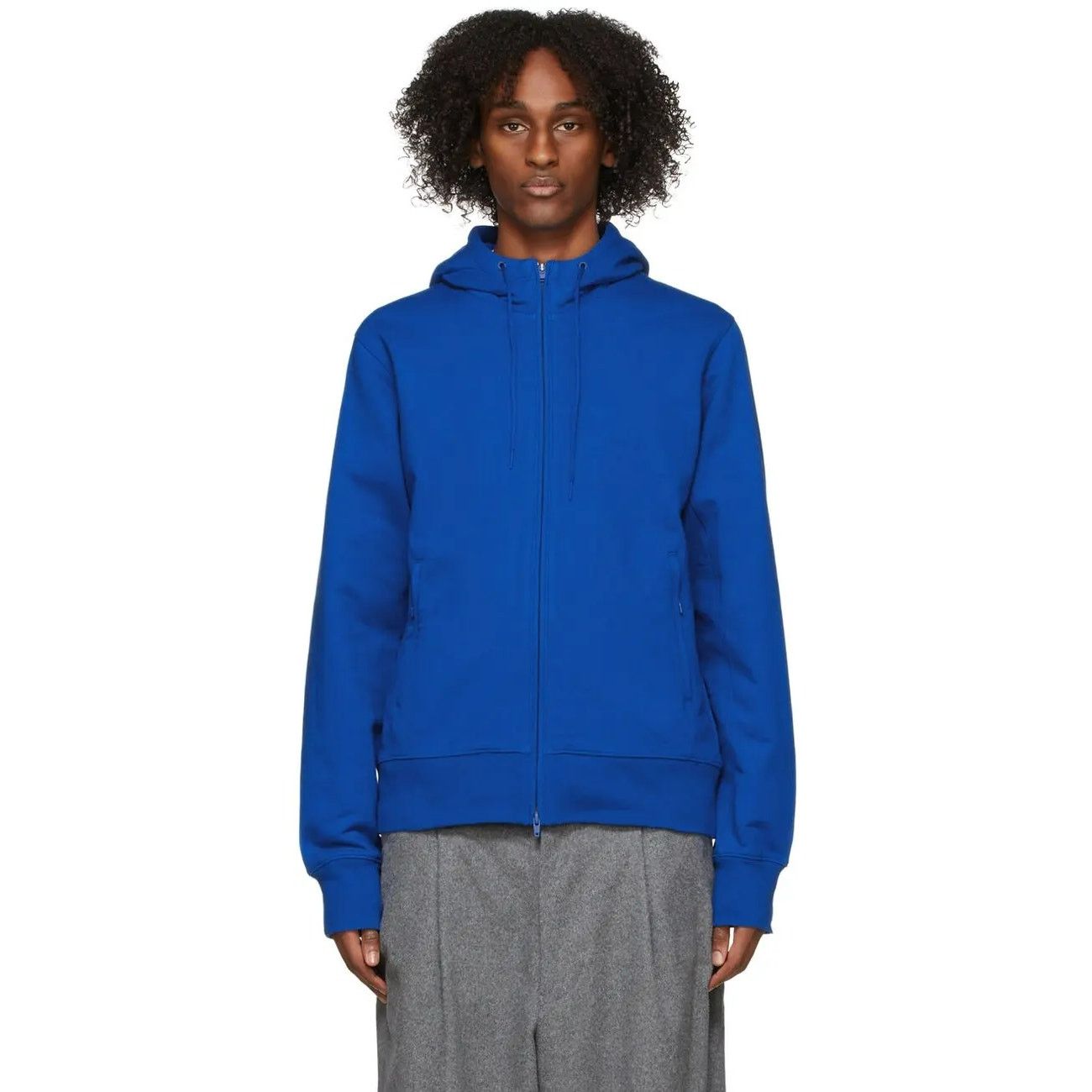 image of Y 3 Adidas Y-3 Yohji Yamamoto Zip Up Hoodie Jacket Royal Blue S in Purple, Men's (Size Small)