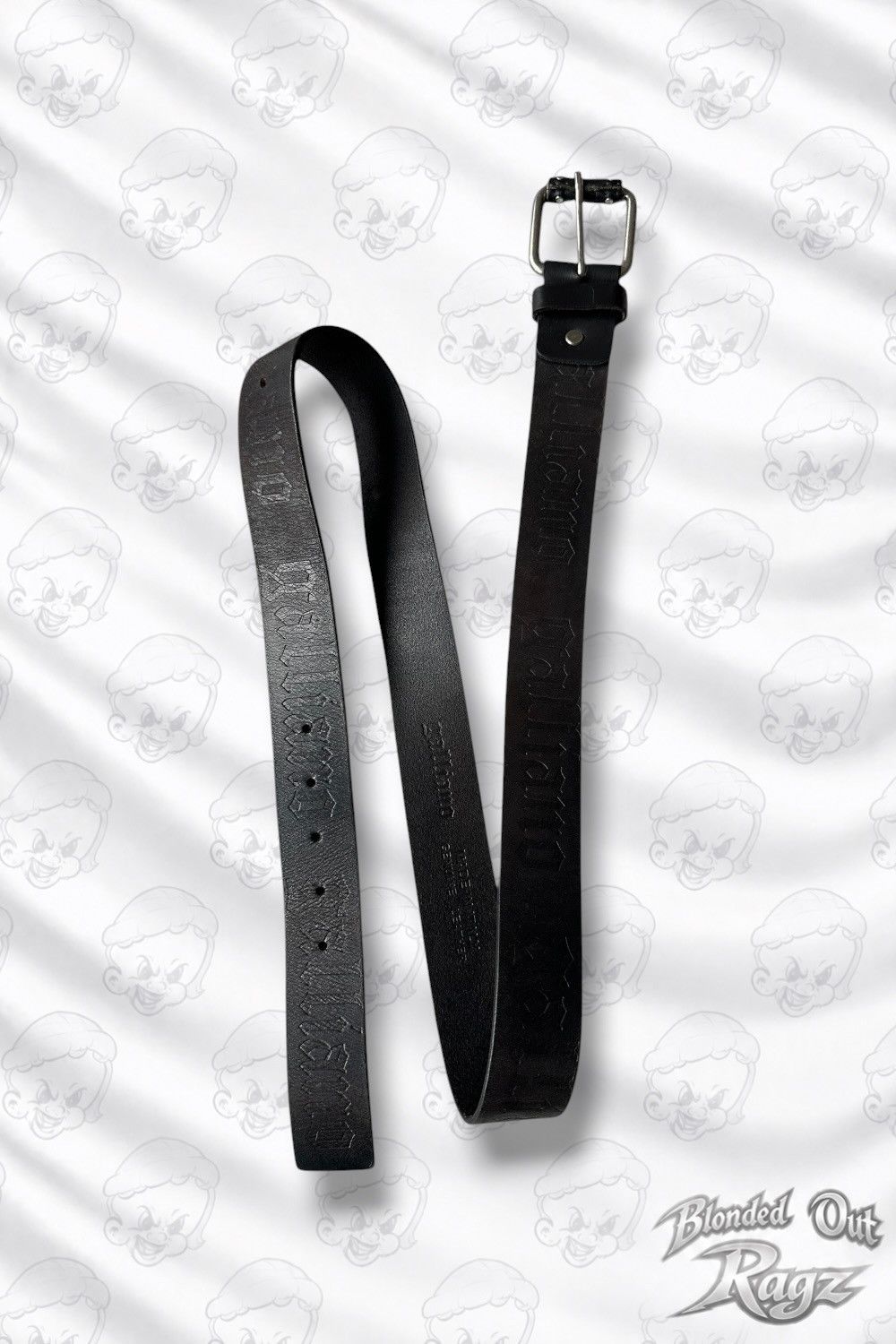 John Galliano Galliano Black Genuine Leather Pattern Belt Archive Size ONE SIZE - 1 Thumbnail