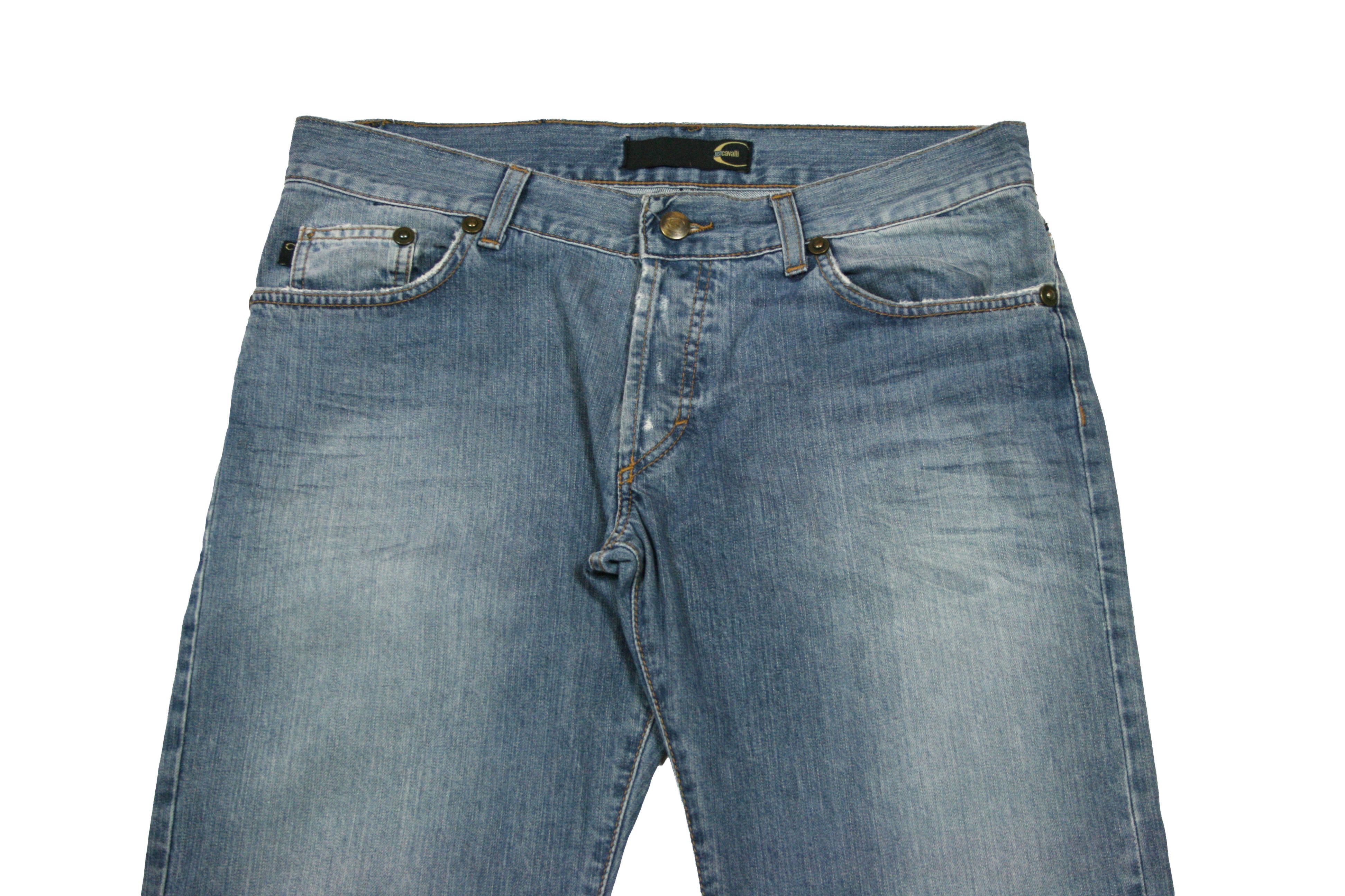 Just Cavalli 00S Y2K Flared Jeans Vintage Size US 32 / EU 48 - 3 Thumbnail