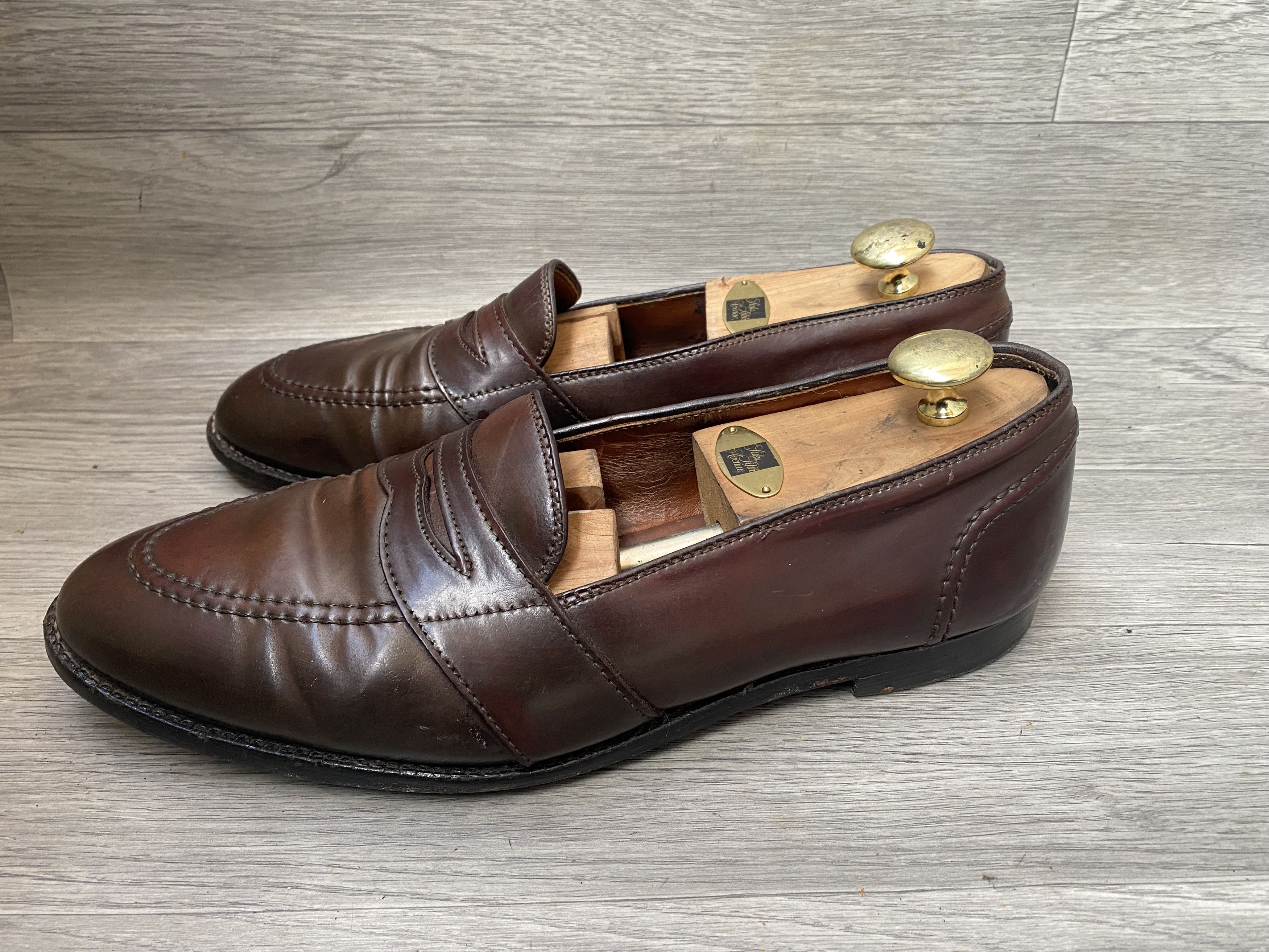 Alden Alden strap shell cordovan brown leather loafers sz 11B/D Size US 11 / EU 44 - 4 Thumbnail