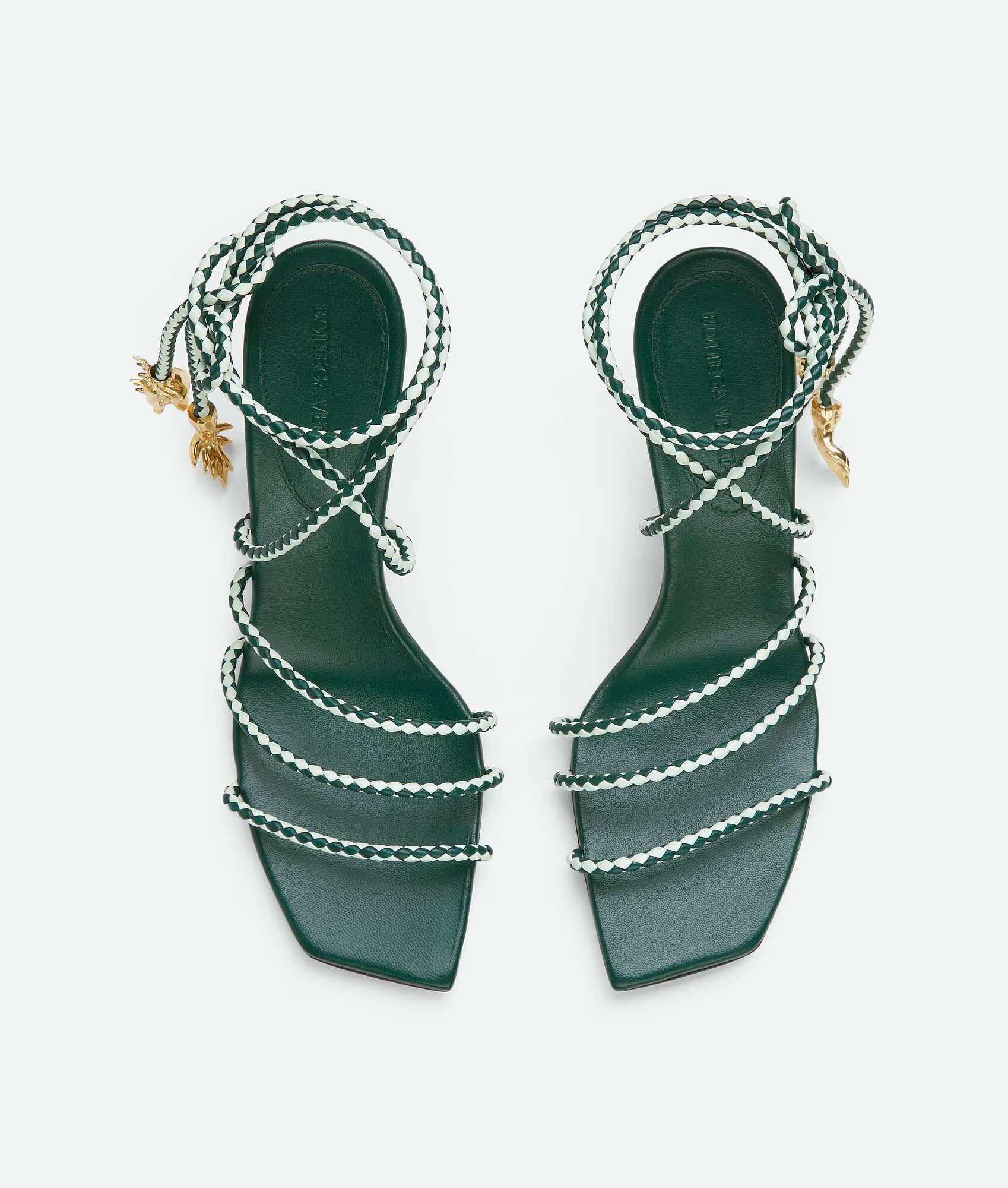 Bottega Veneta o1bcso1str0725 Adam Sandals in Emerald Green/Glacier Size US 6 / IT 36 - 4 Thumbnail