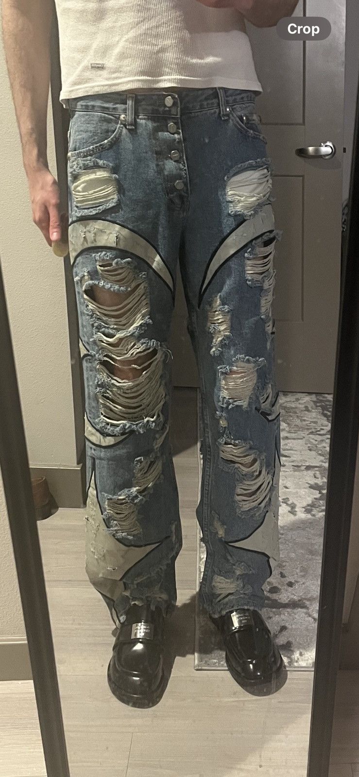 Thug Club Thug Club - Leather Washing Denim Pants War Ver Size US 31 - 9 Thumbnail