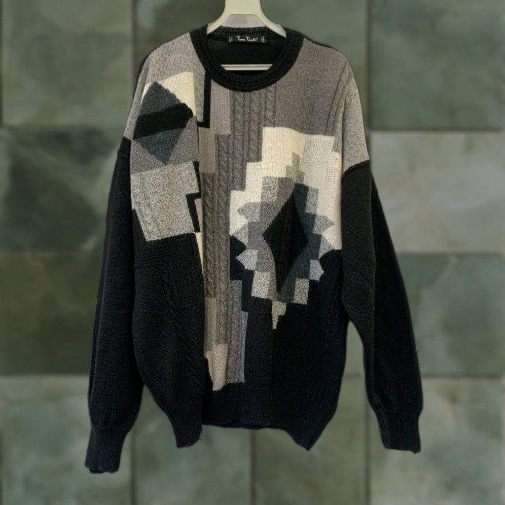 Vintage Tino Tinti Sweater Men’s 3XL Oversized Knit Geometric Made in Italy Size US XXL / EU 58 / 5 - 1 Thumbnail