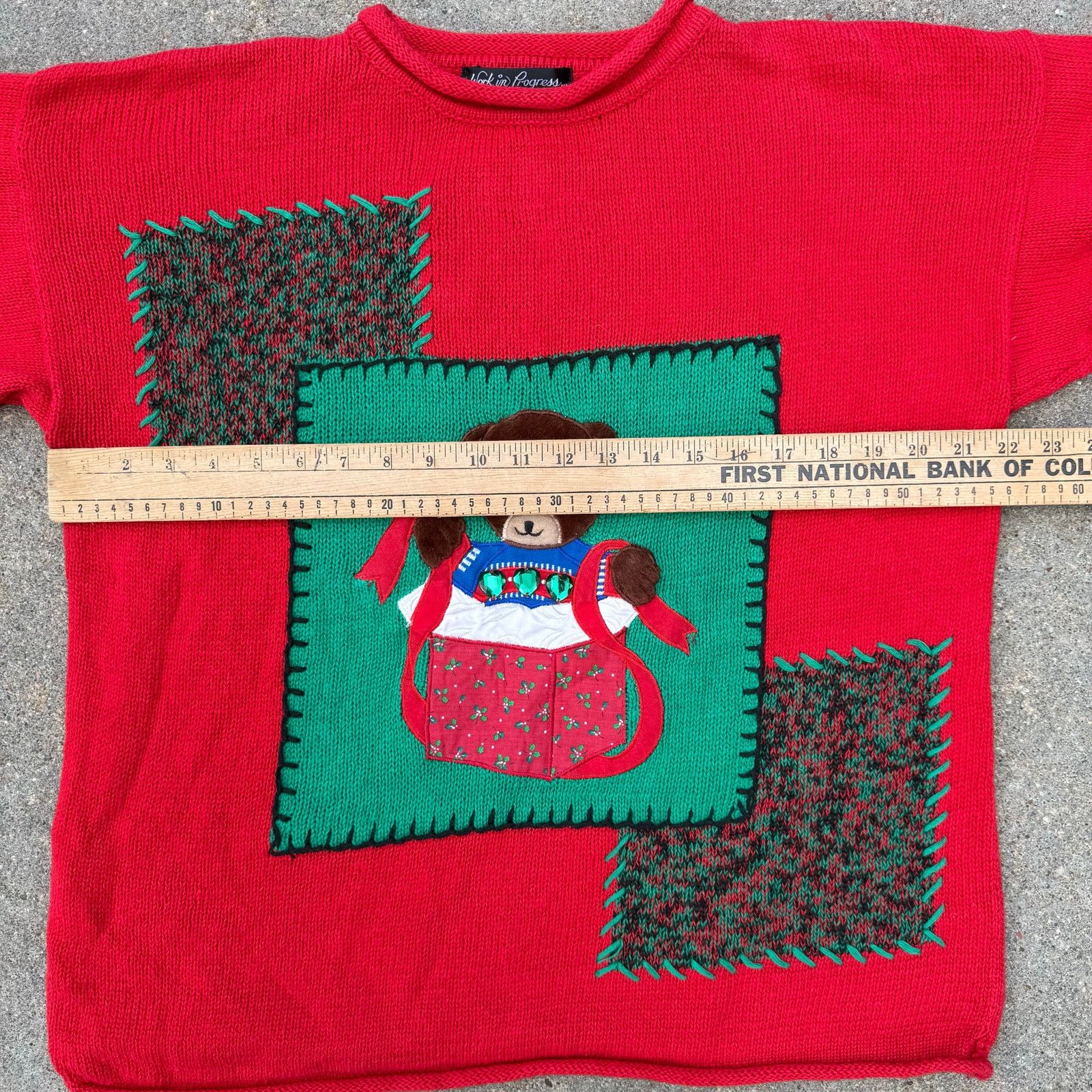 Vintage 90s Red Teddy Bear Christmas Sweater Nostalgia SMALL Size S / US 4 / IT 40 - 8 Thumbnail
