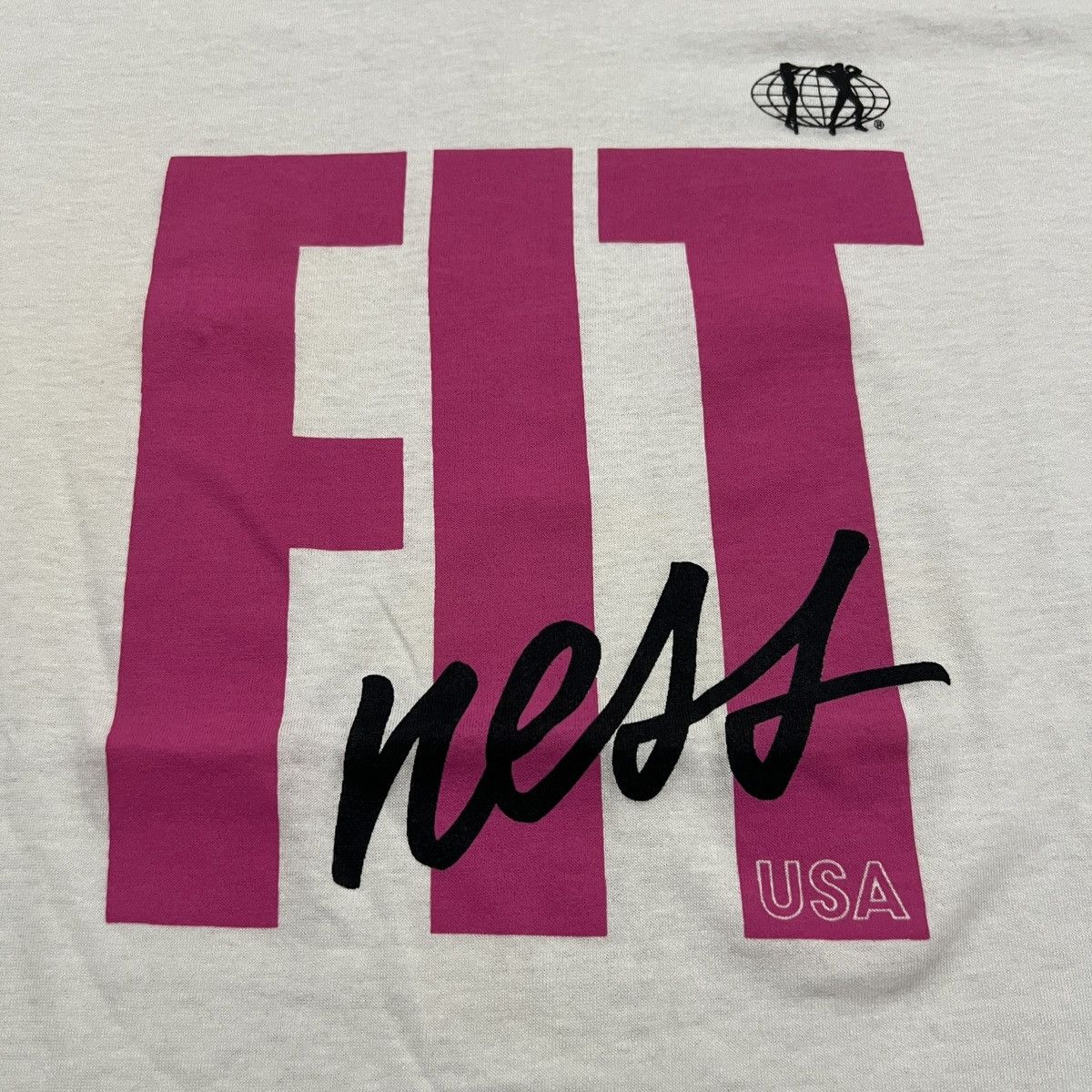 Vintage Vintage 90s Fitness USA Gym Vibes single stitch shirt Size US L / EU 52-54 / 3 - 2 Thumbnail