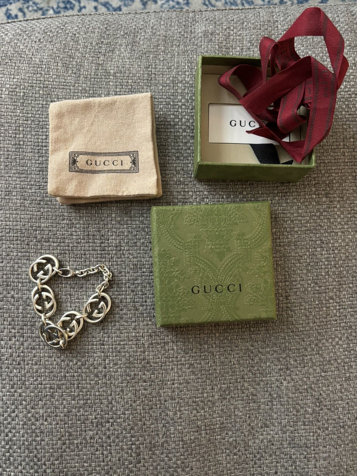 Gucci Gucci Interlocking GG 925 Sterling Silver Bracelet Size ONE SIZE - 4 Thumbnail