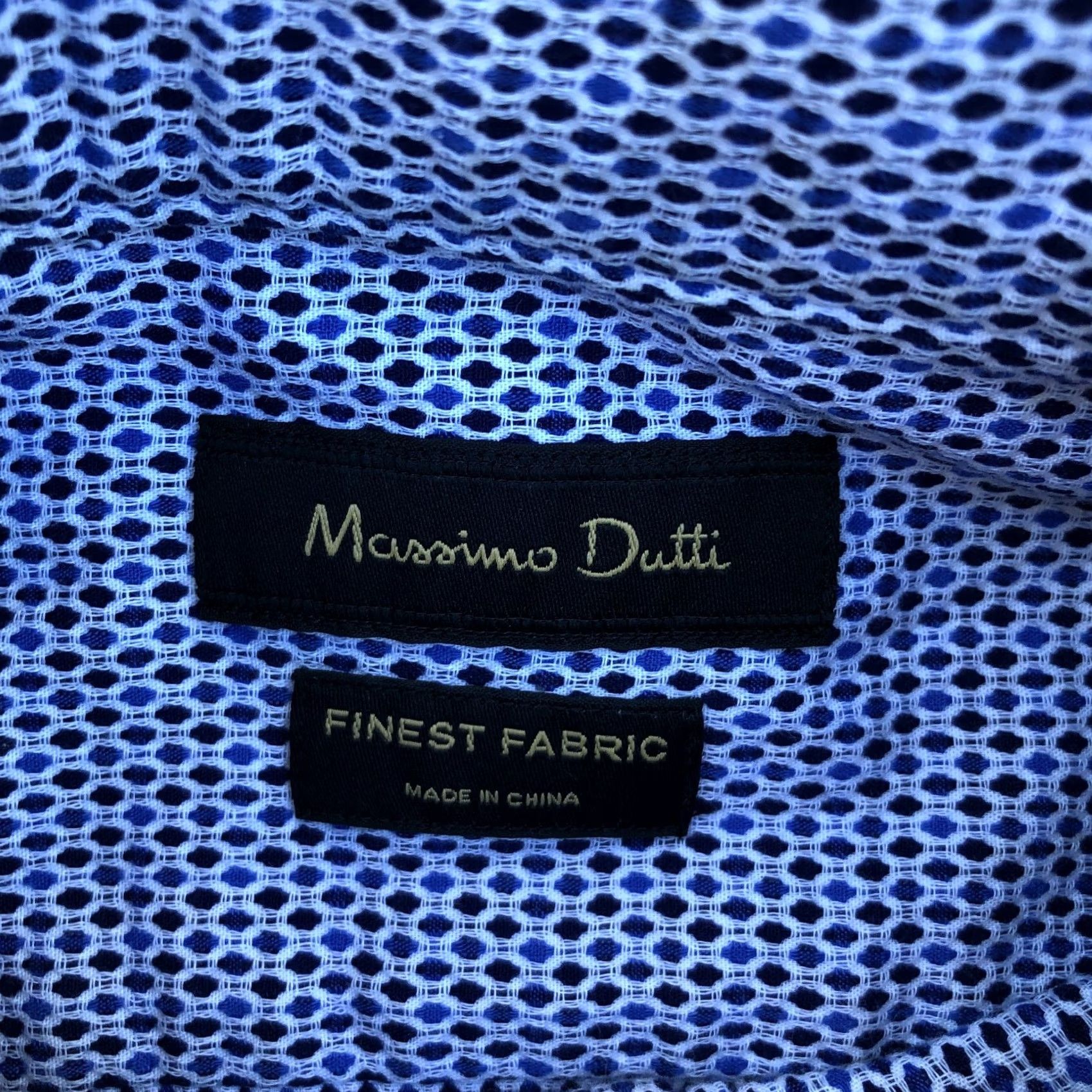 Massimo Dutti MASSIMO DUTTI Dress Shirt Men's MEDIUM Blue Long Sleeve Cotton Designer Size 40R - 6 Thumbnail
