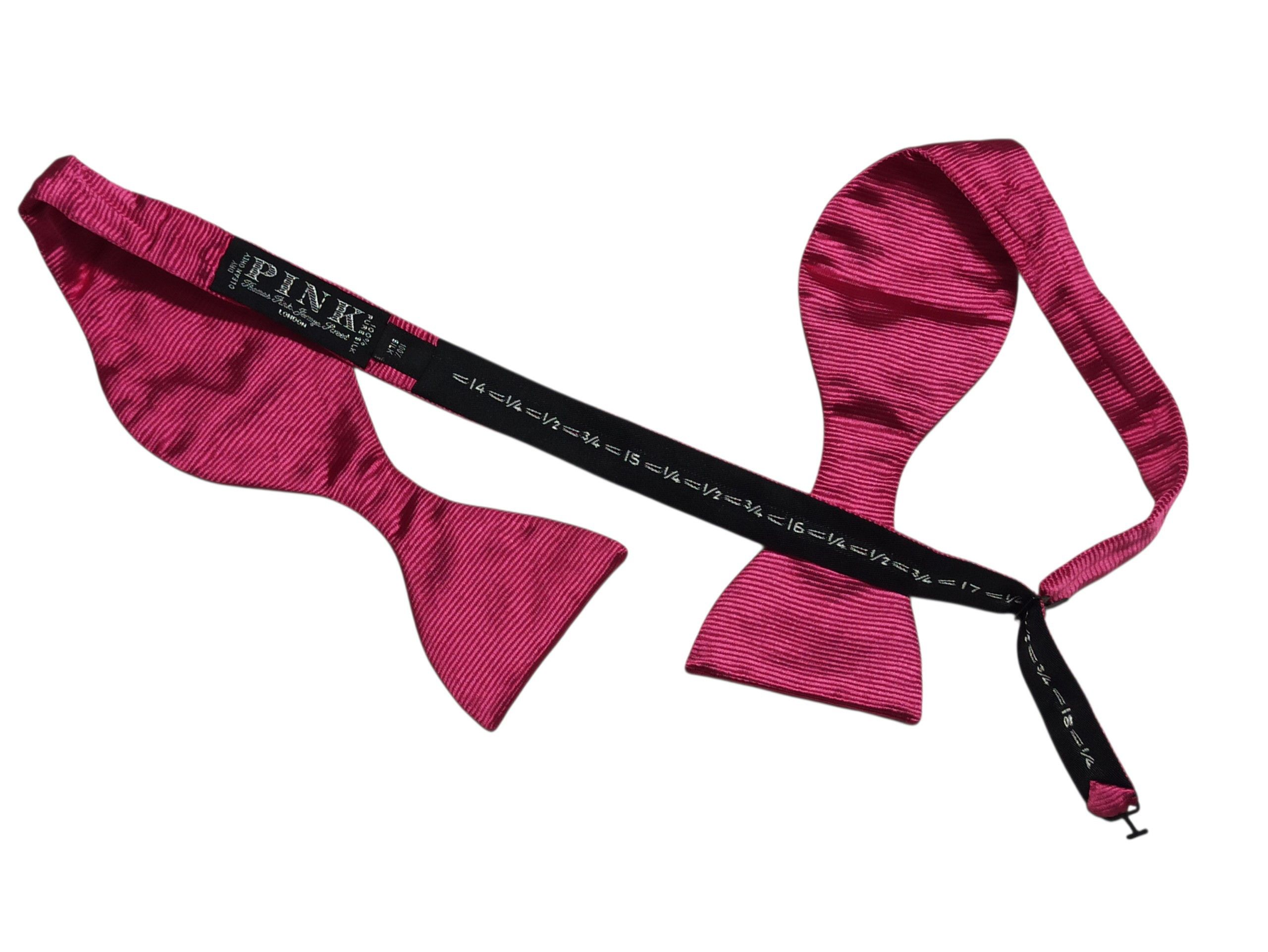 Thomas Pink Thomas Pink Silk Self Tie Bow Tie Fuchsia Size ONE SIZE - 3 Thumbnail