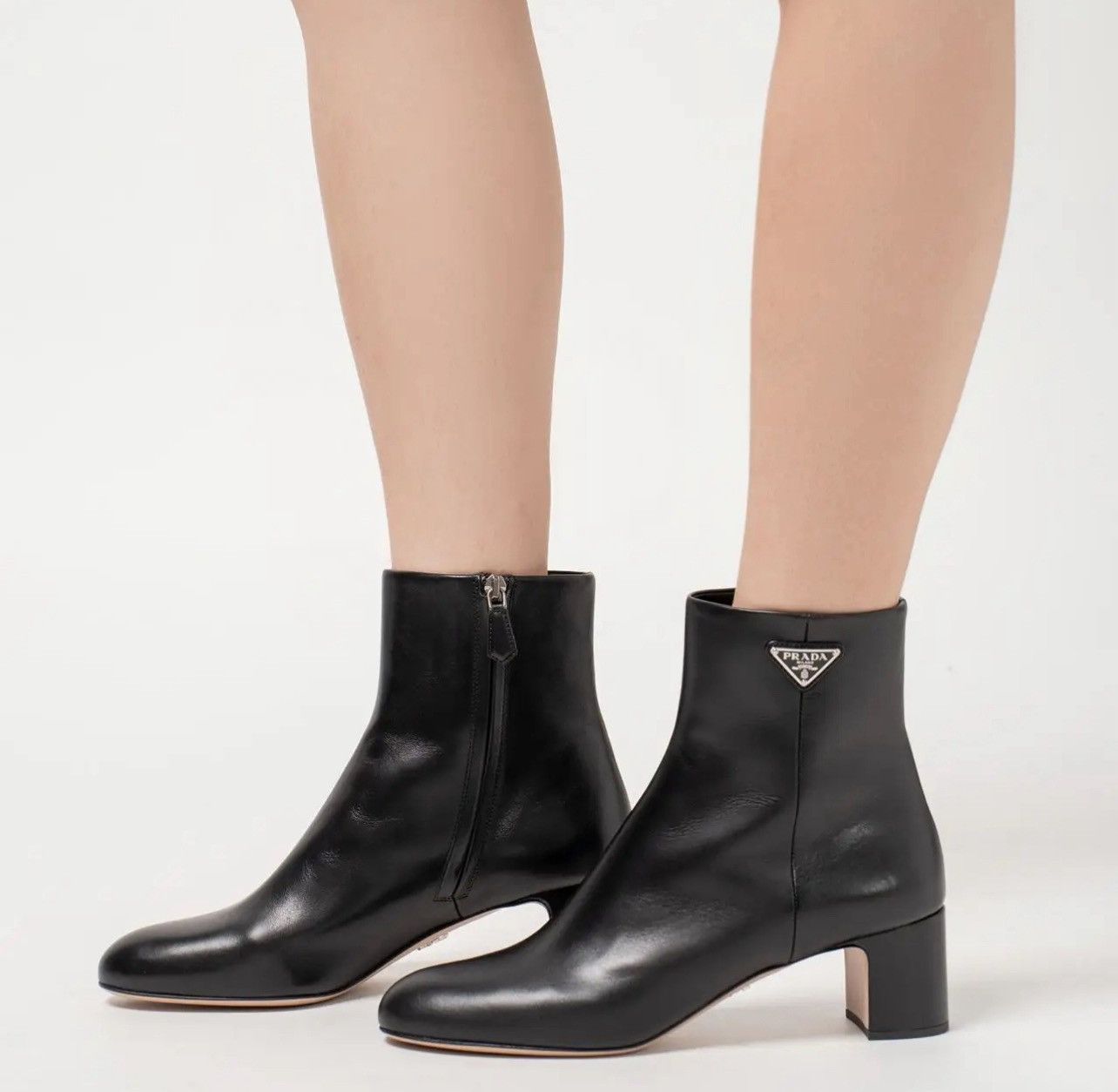 Prada Prada Leather Zip Ankle-Booties Size US 7 / IT 37 - 2 Thumbnail