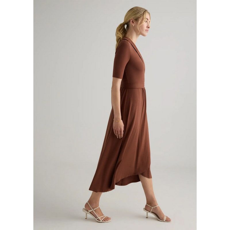 Quince Quince Tencel Jersey Midi Wrap Dress Brown Size S Size S / US 4 / IT 40 - 4 Thumbnail