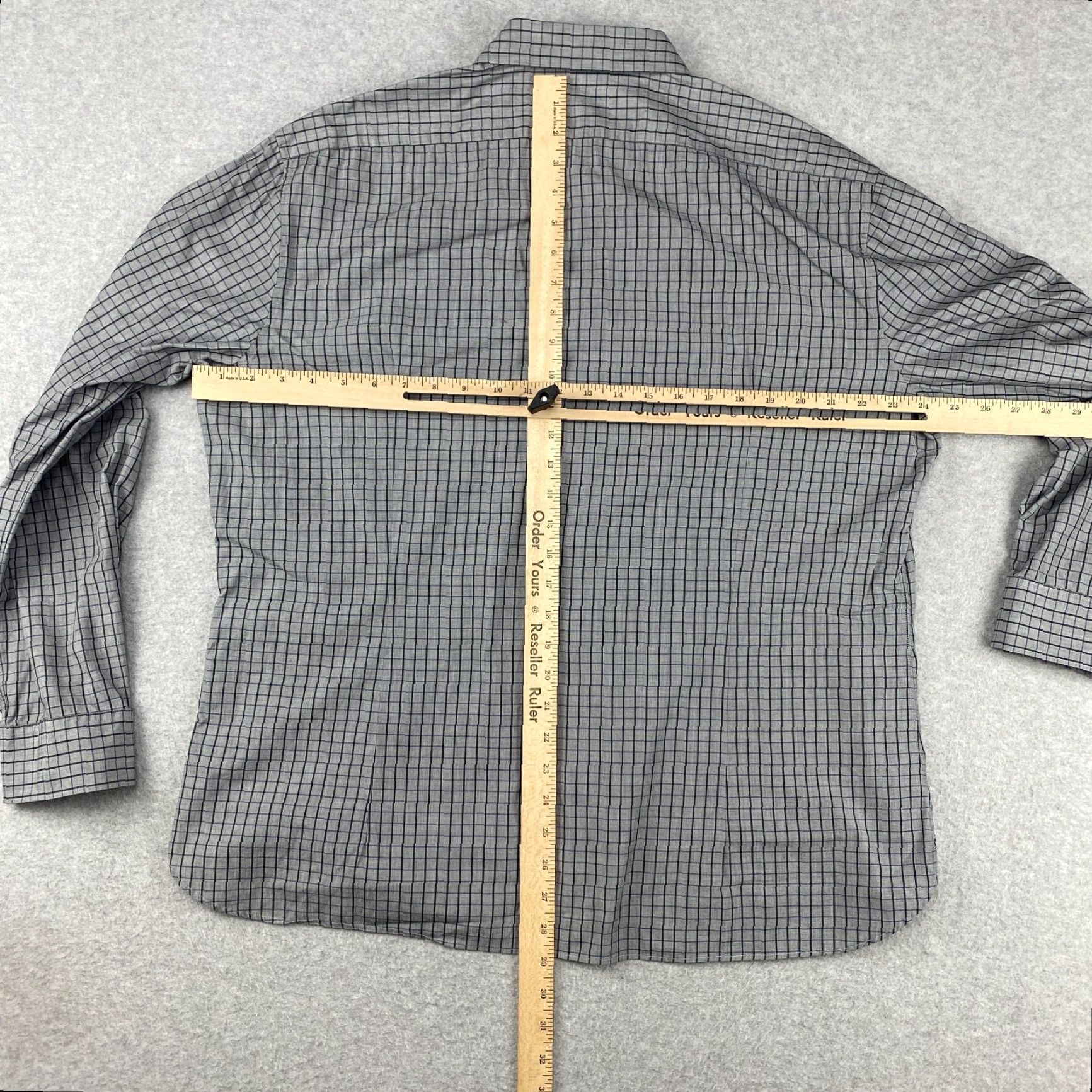 John Varvatos John Varvatos Star USA Shirt Button Up Mens XL 17.5 34/35 Gray Plad Long Sleeve Size US XL / EU 56 / 4 - 5 Thumbnail