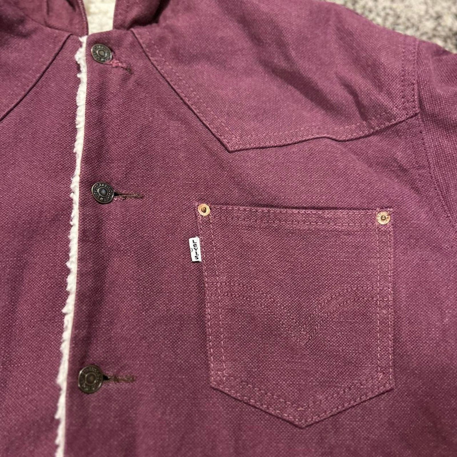 Levi's Levi's sherpa blanket lined trucker jacket in burgundy Size US L / EU 52-54 / 3 - 3 Thumbnail