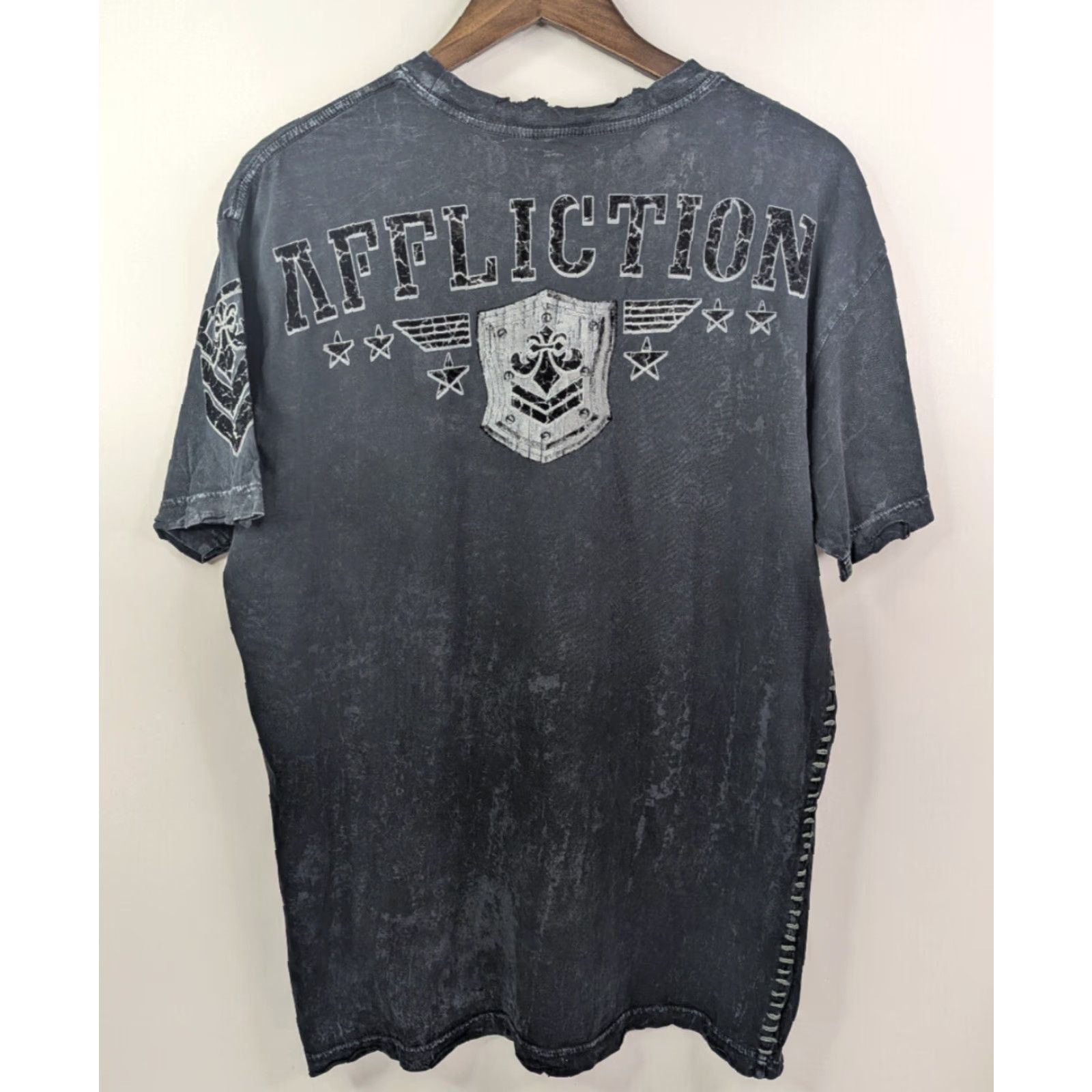Affliction VINTAGE Affliction Shirt XL Black Lava Eagle Distress Y2K Streetwear USA Skull Grunge Logo Mens Size US XL / EU 56 / 4 - 5 Thumbnail