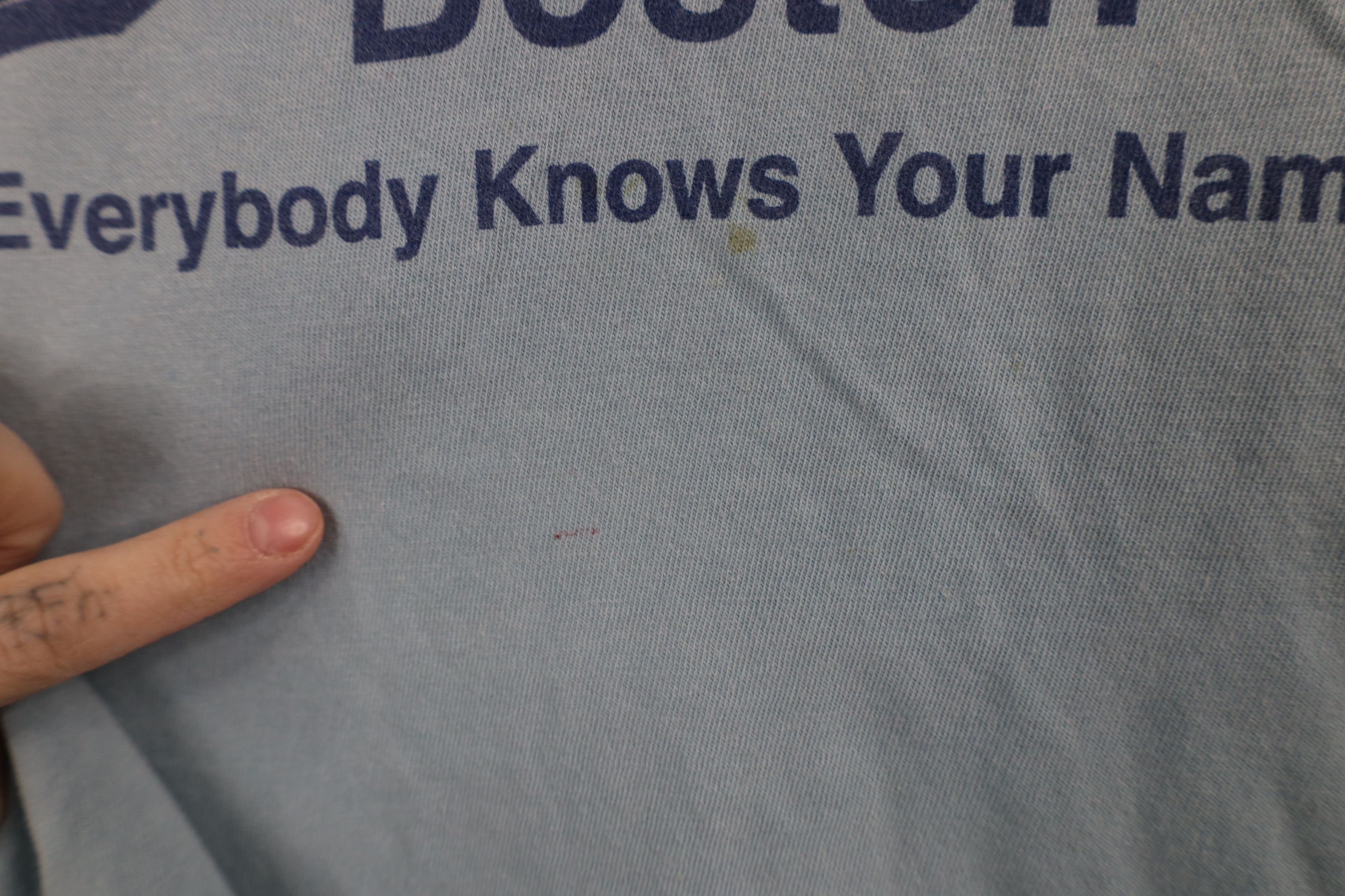 Vintage Vintage 90s Spell Out Cheers Boston Bar T-Shirt Blue Cotton Size US XL / EU 56 / 4 - 6 Thumbnail