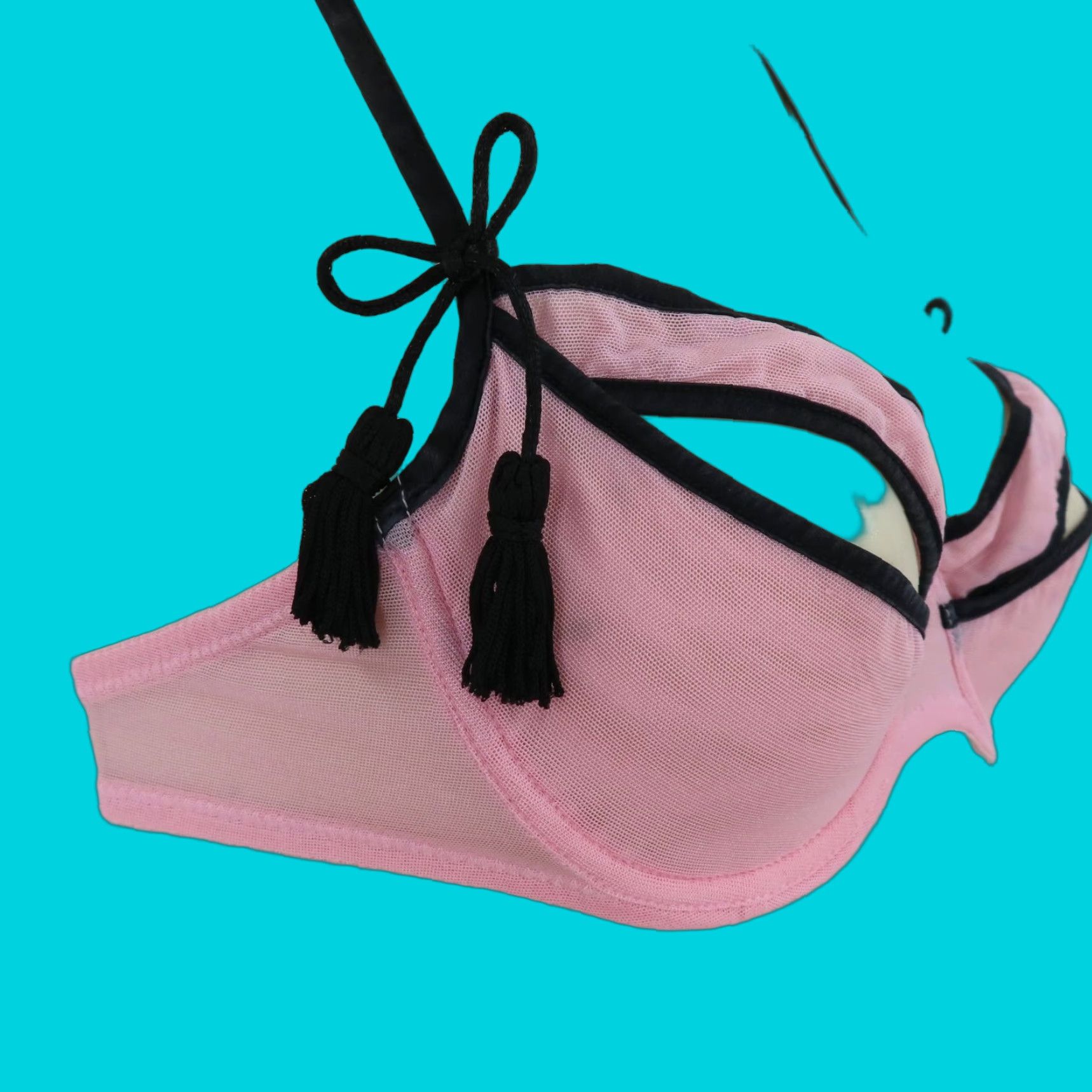 Victoria's Secret Victoria's Secret Bra Balconette Underwire S Pink Small One Size Tassels Sexy Vintage 2005 Collection Womens Size ONE SIZE - 1 Thumbnail