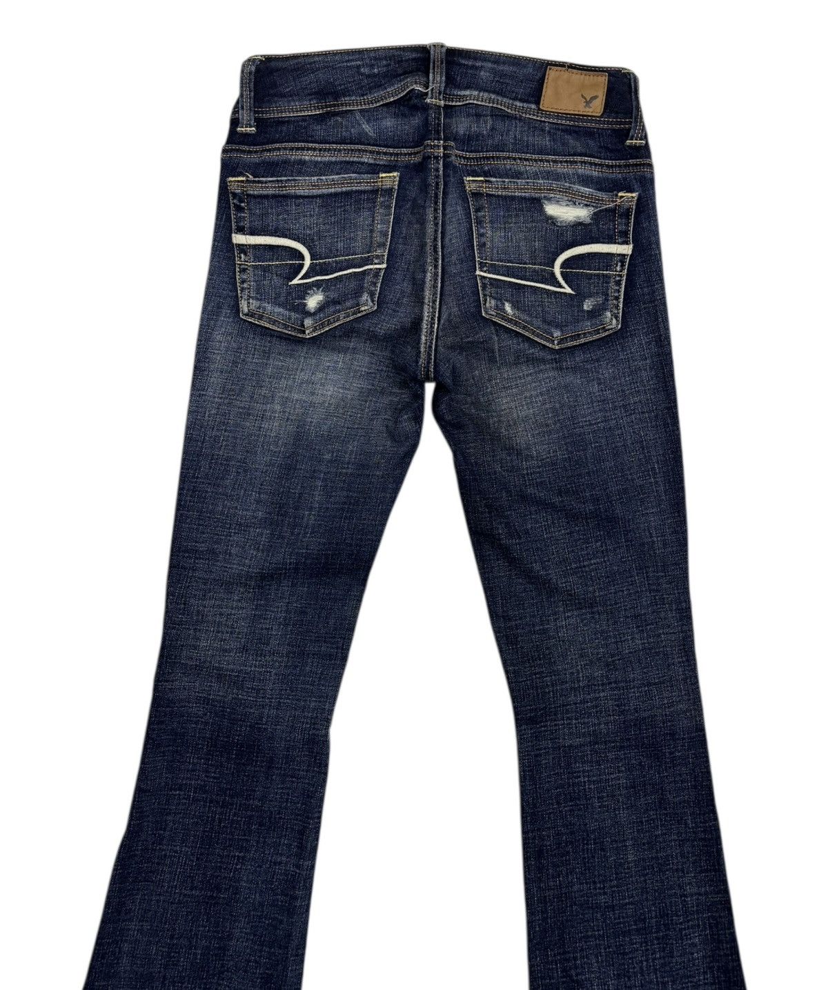If Six Was Nine × Japanese Brand Flare Jeans Kick Bootcut American Eagle Distressed Denim Size 27" / US 4 / IT 40 - 6 Thumbnail