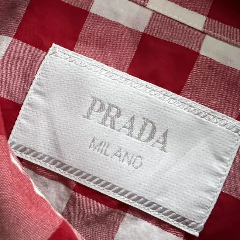 Prada Prada Color-blocked plaid short-sleeved shirt 2502-Nextarro Size US S / EU 44-46 / 1 - 3 Thumbnail