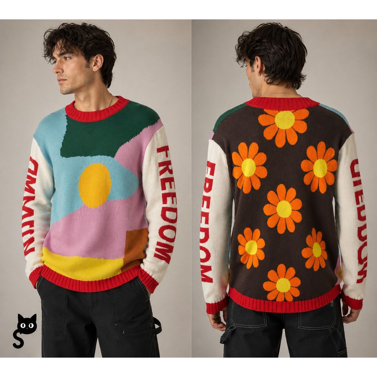 Walter Van Beirendonck Walter Van Beirendonck Demand Freedom Fine Wool Sweater L Size US L / EU 52-54 / 3 - 4 Thumbnail