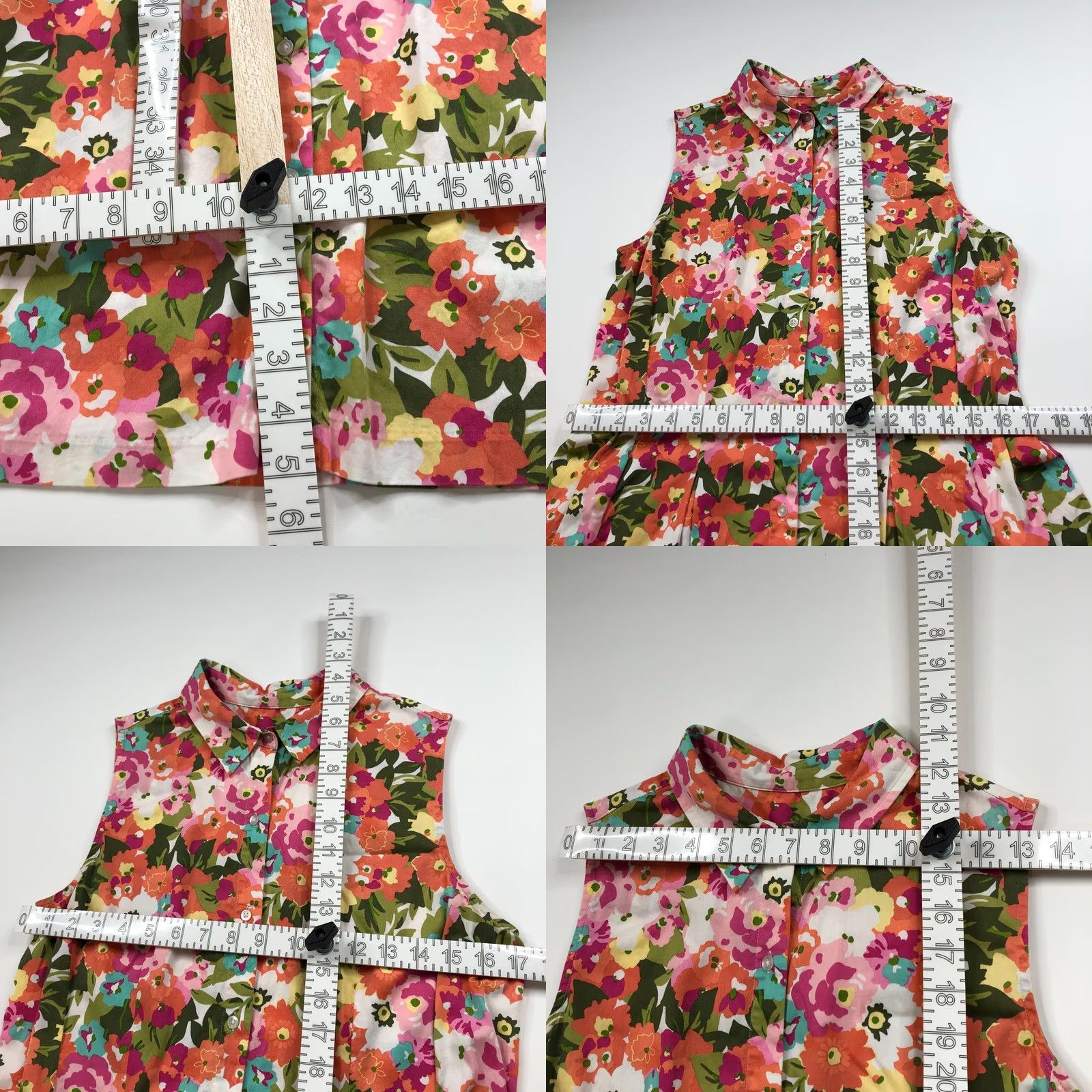 Talbots Talbots Shirt Dress 12 Midi Pink Floral All Over Print Sleeveless Collared Buttonless Pullover Knit Cotton Spandex Womens Size XL / US 12-14 / IT 48-50 - 8 Thumbnail
