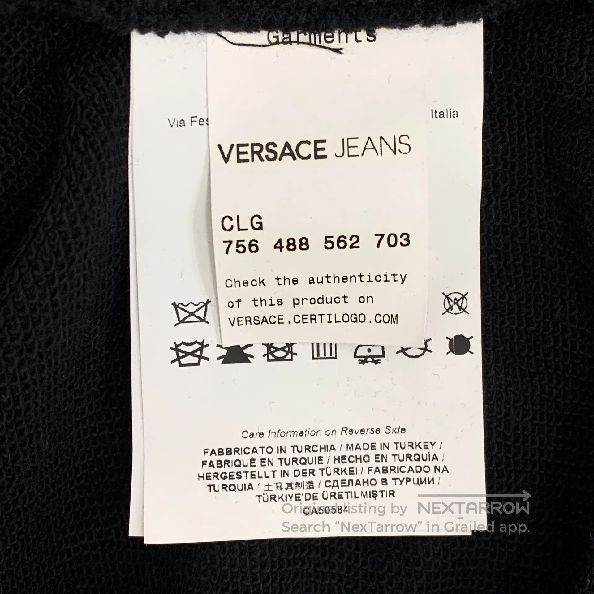 Versace Versace Black Logo Pattern Print Cotton Round Neck Long Sl Size US S / EU 44-46 / 1 - 7 Thumbnail