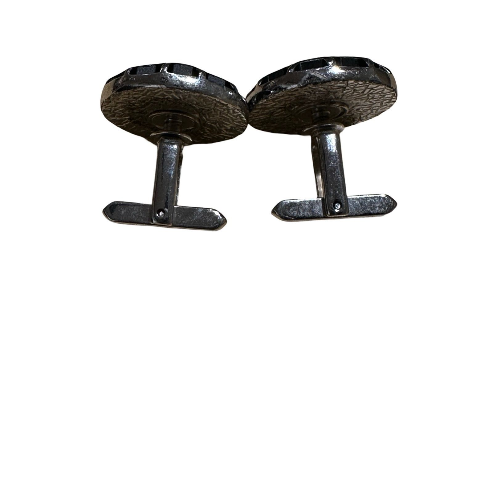 Vintage Vintage Black and Silver Honeycomb Cuff Links from Hickok Size ONE SIZE - 4 Thumbnail