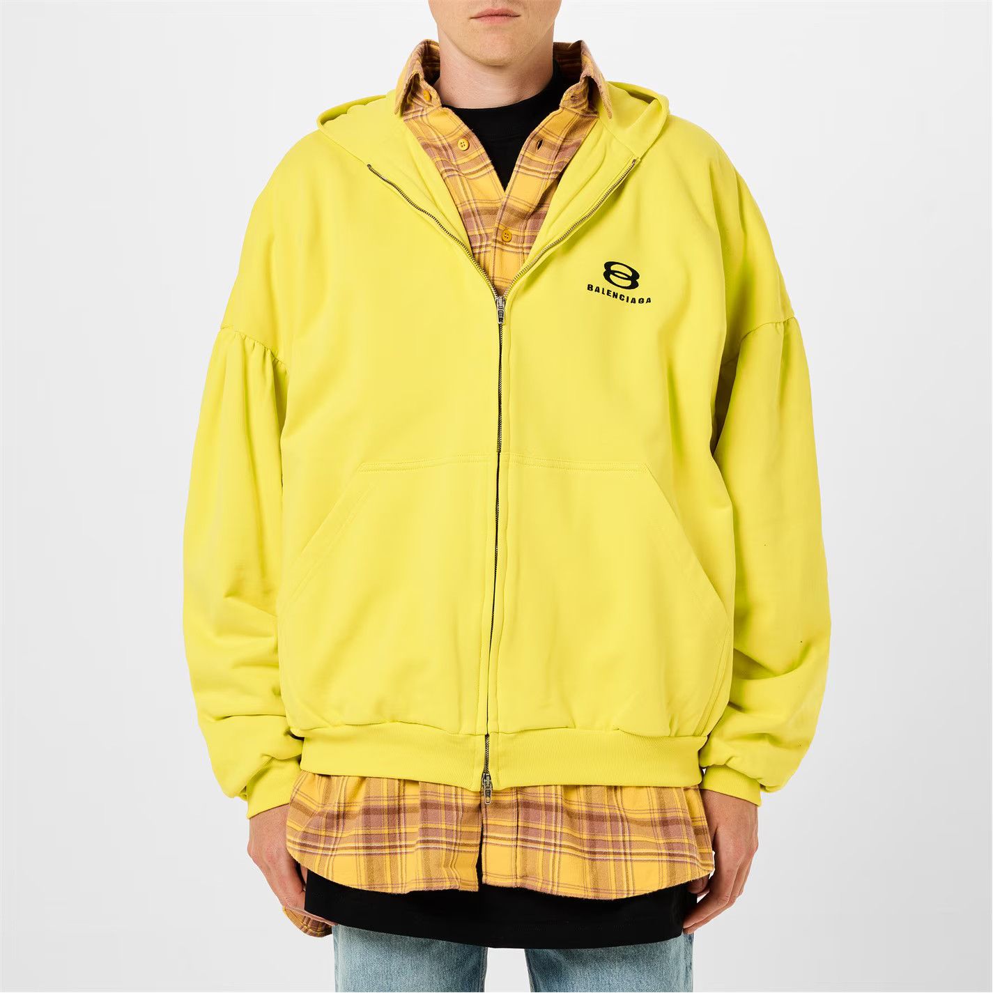 Balenciaga o1g2r1mq0226 Unity Sports Icon Oversized Hoodie In Yellow Size US XL / EU 56 / 4 - 3 Thumbnail