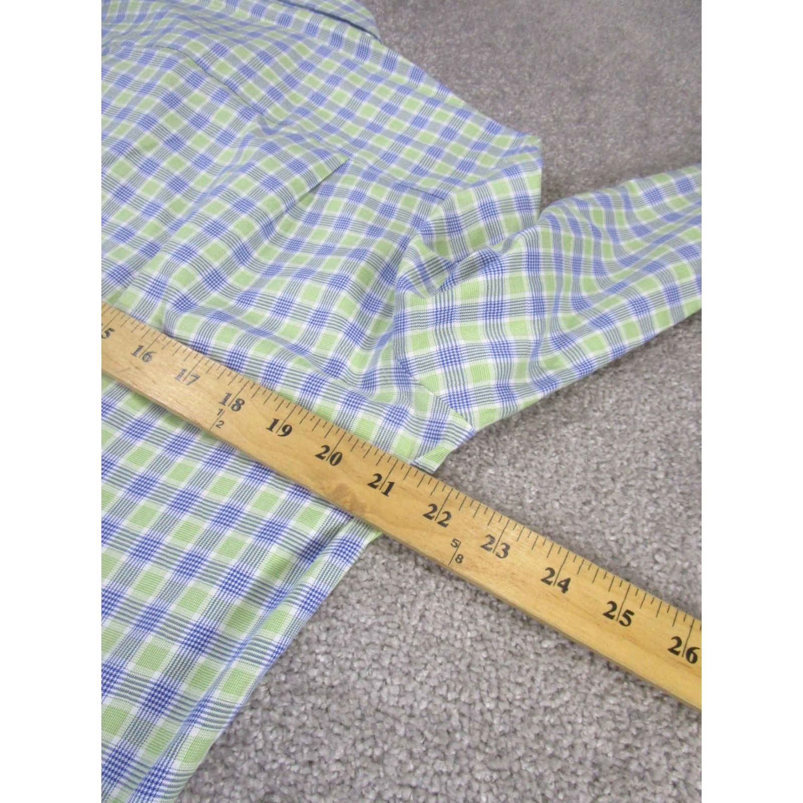 David Donahue DAVID DONAHUE Dress Shirt Mens 15.5 Green Check Long Sleeve Button Up Size US M / EU 48-50 / 2 - 5 Thumbnail