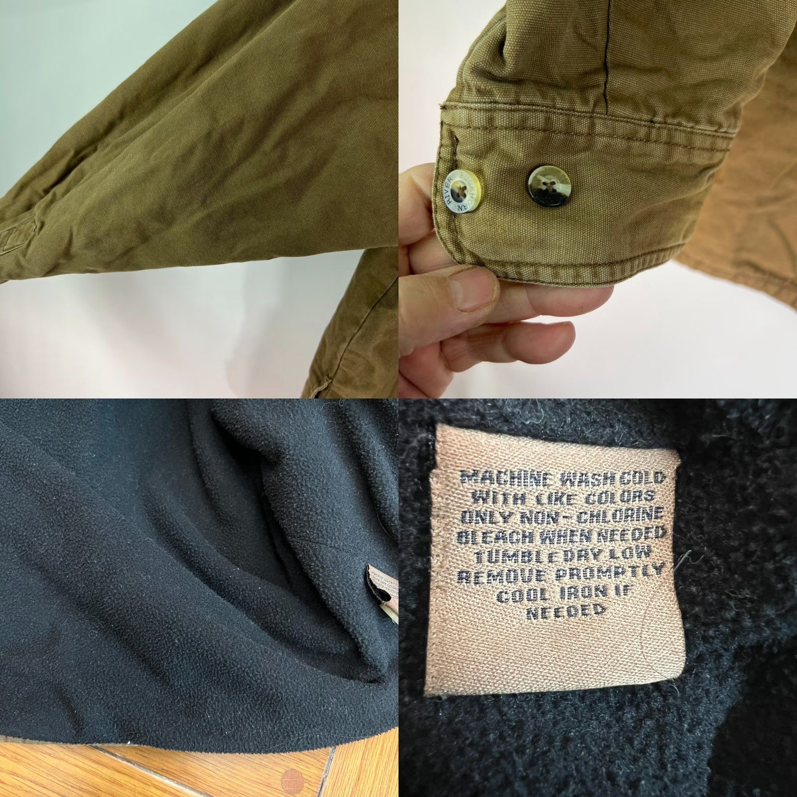 Vintage Buckhorn River Button-Up Shirt Mens L Brown Lined Flece Long Sleeve Canvas Cotton Polyester 48 in Chest Casual Travel Workwear Sized Regular Mens Size US L / EU 52-54 / 3 - 8 Thumbnail