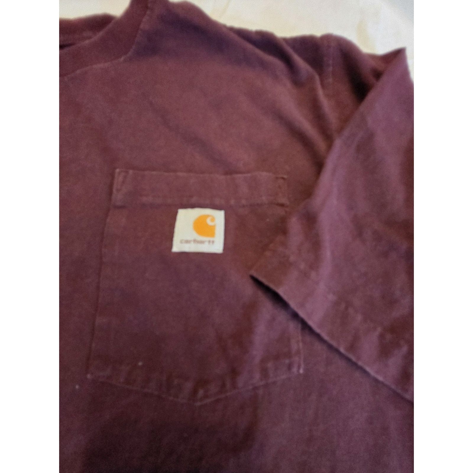 Carhartt Carhartt Men's Short Sleeve Burgundy T-Shirt Size XL Size US XL / EU 56 / 4 - 3 Thumbnail