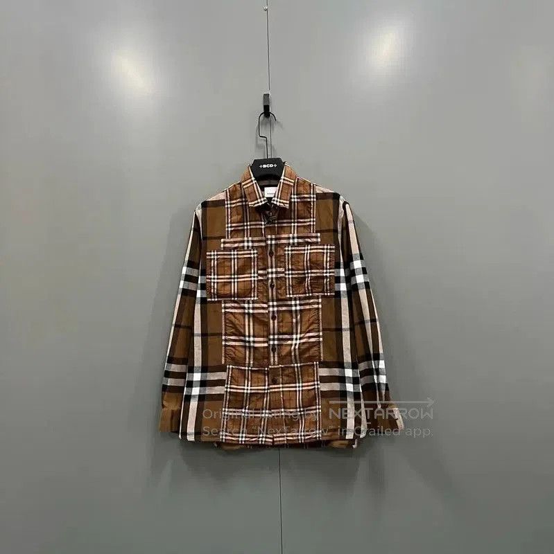 Burberry Burberry Khaki Cotton Check Shirt for Women. Size M / US 6-8 / IT 42-44 - 1 Thumbnail