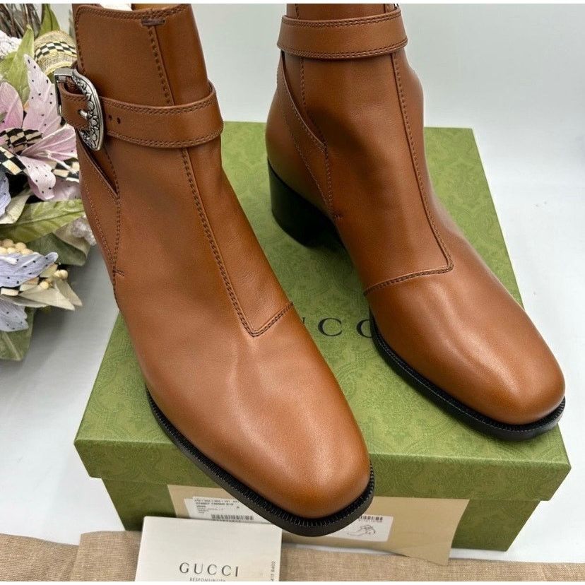 Gucci Men, Gucci, leather ankle boots size 9, made in Italy Size US 9.5 / EU 42-43 - 2 Thumbnail