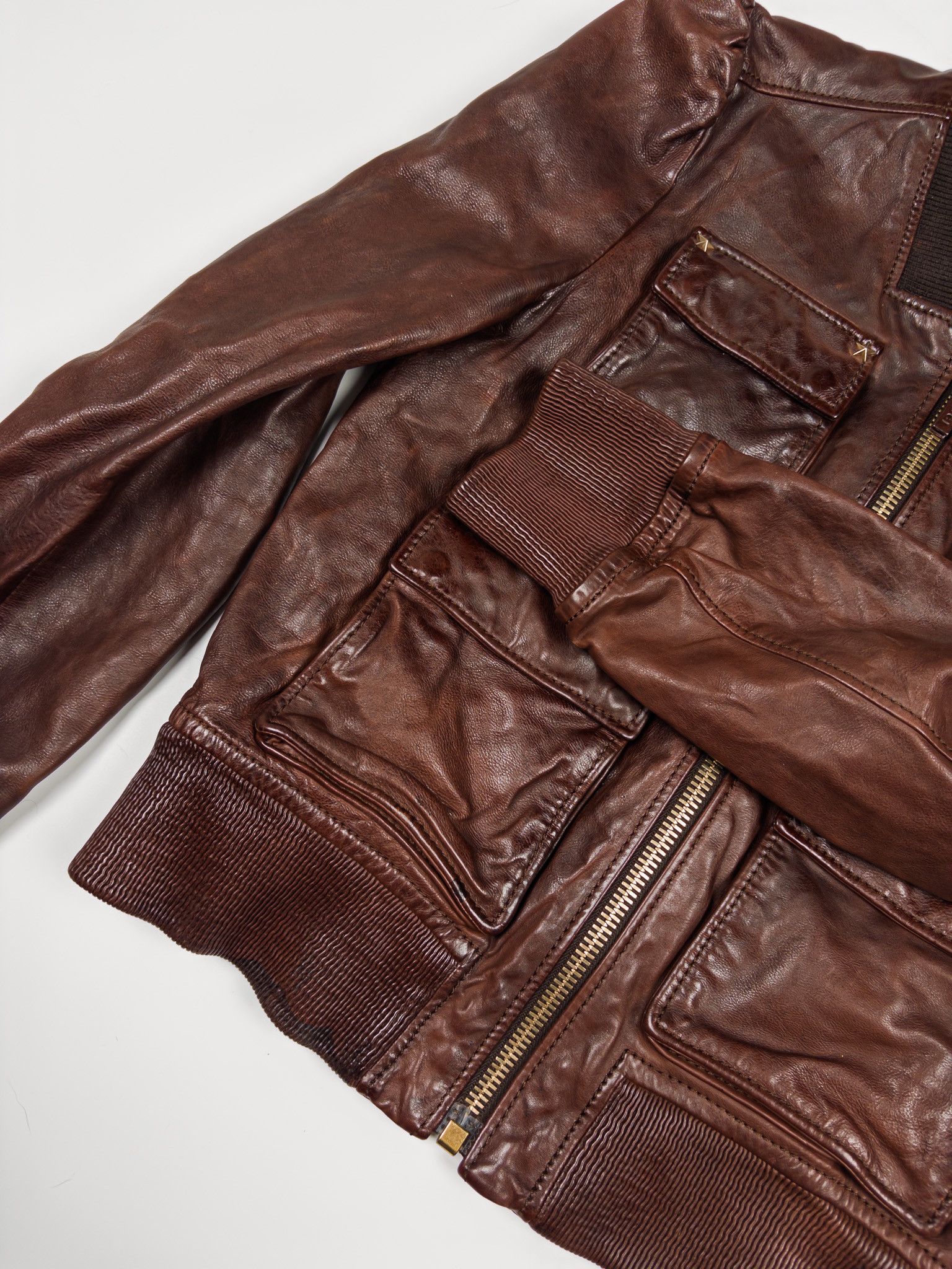 Gucci Gucci Leather Cropped Bomber Jacket Size M / US 6-8 / IT 42-44 - 5 Thumbnail