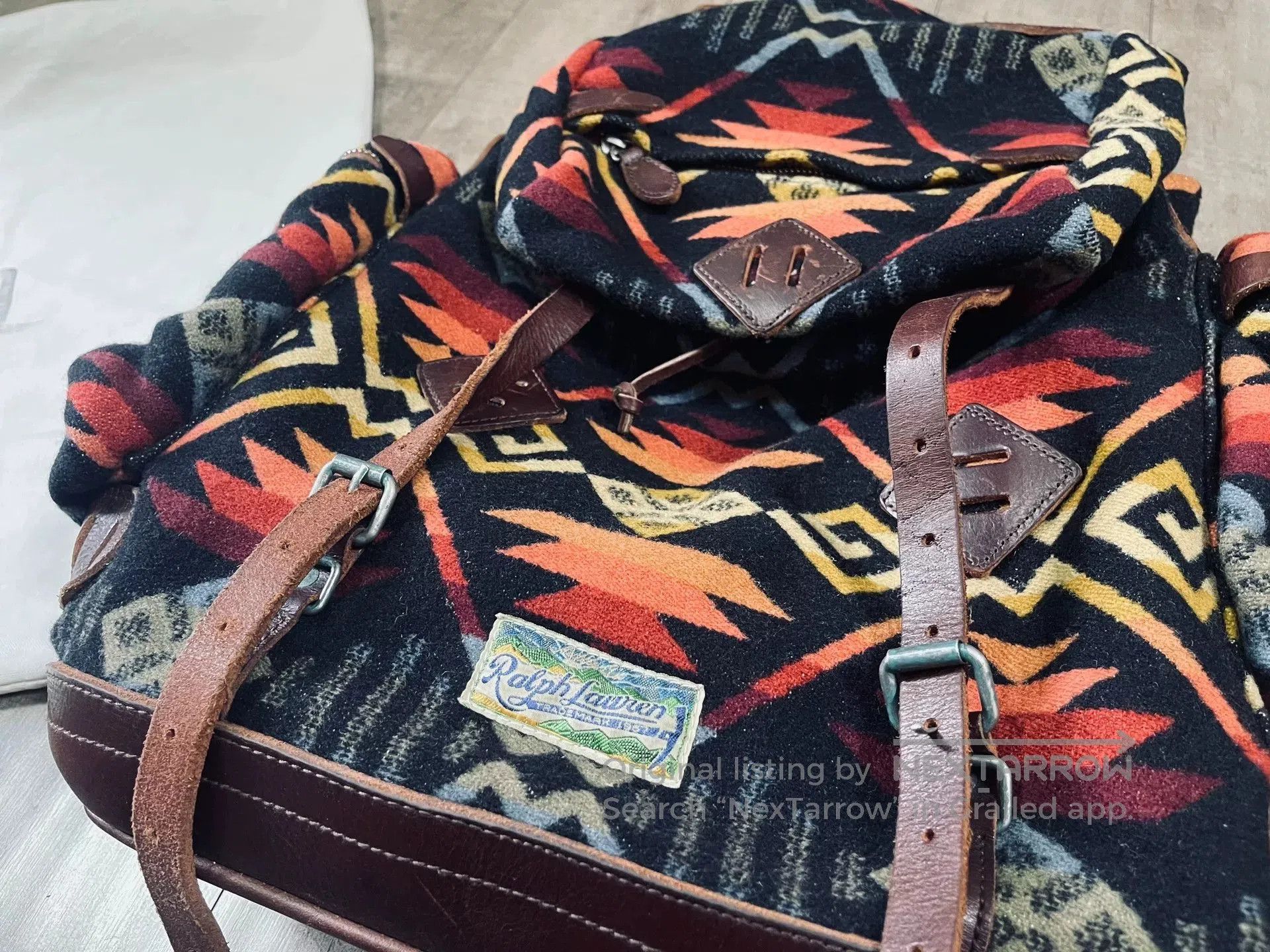 RRL Ralph Lauren Ralph Lauren Navajo Patchwork Leather Backpack. Size ONE SIZE - 3 Thumbnail