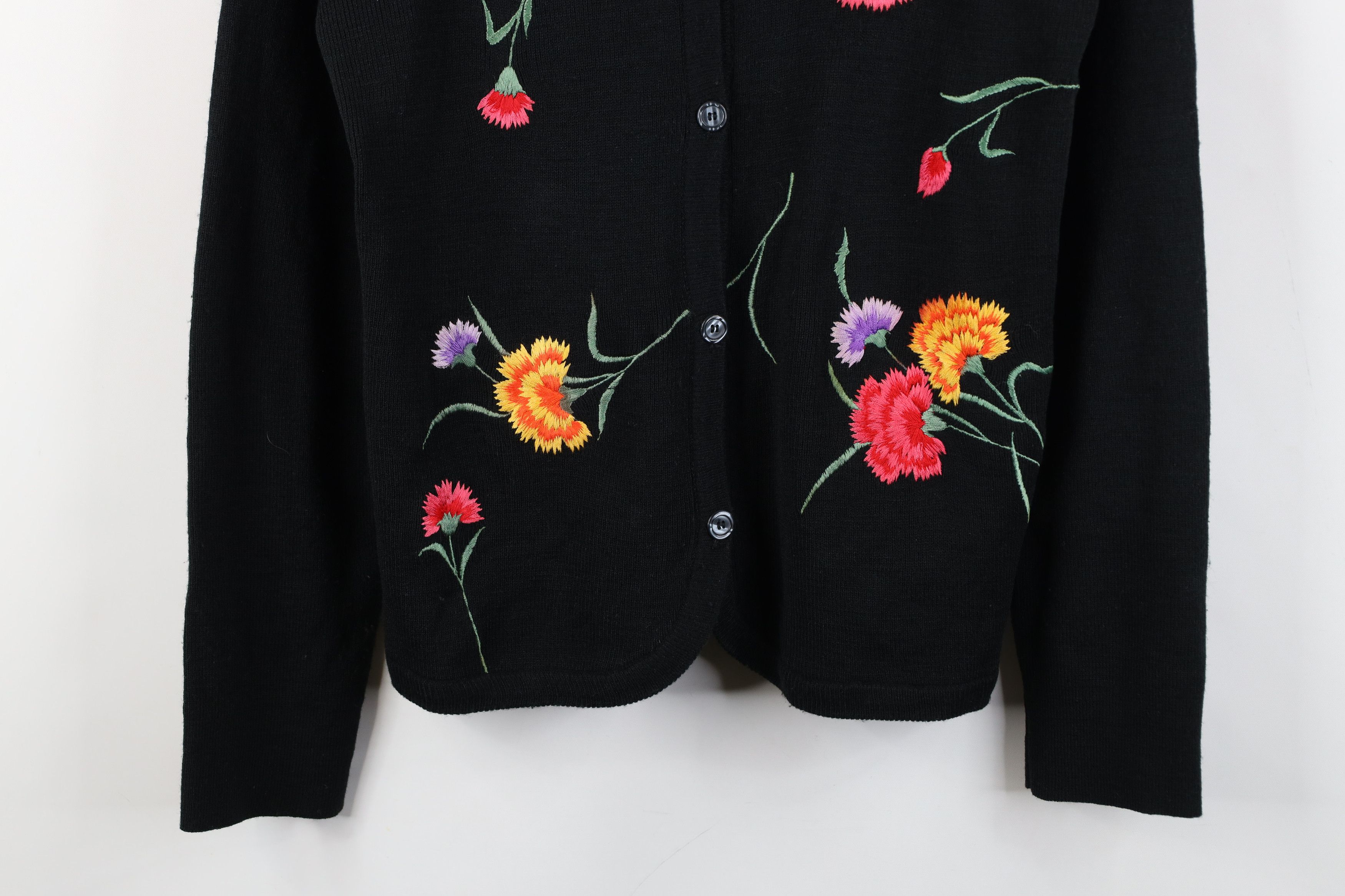 Vintage Vintage 70s Streetwear Flower Knit Cardigan Sweater Size S / US 4 / IT 40 - 3 Thumbnail