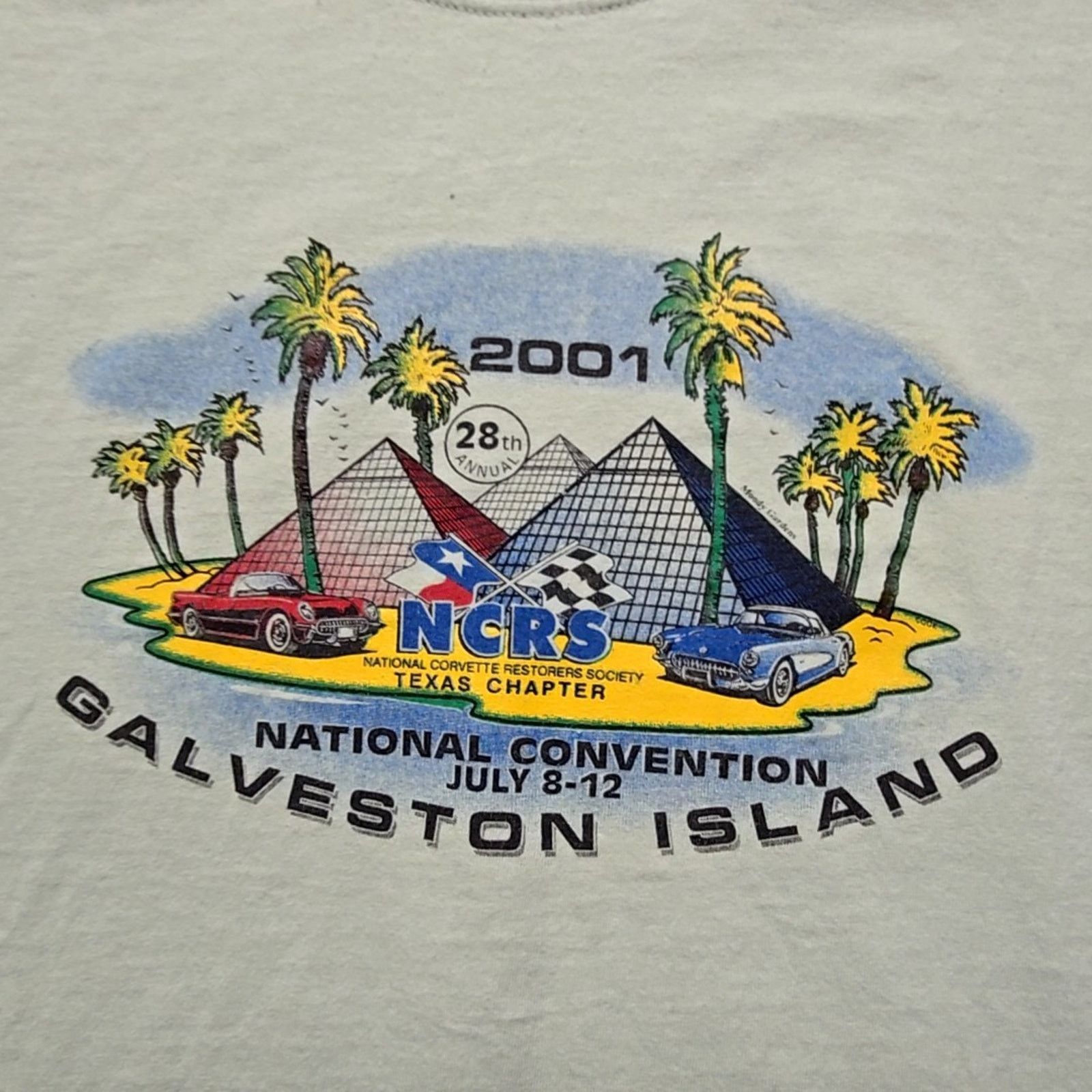 Gildan Vintage NCRS Galveston Island Green XL Car Corvette Shirt Size US XL / EU 56 / 4 - 2 Thumbnail